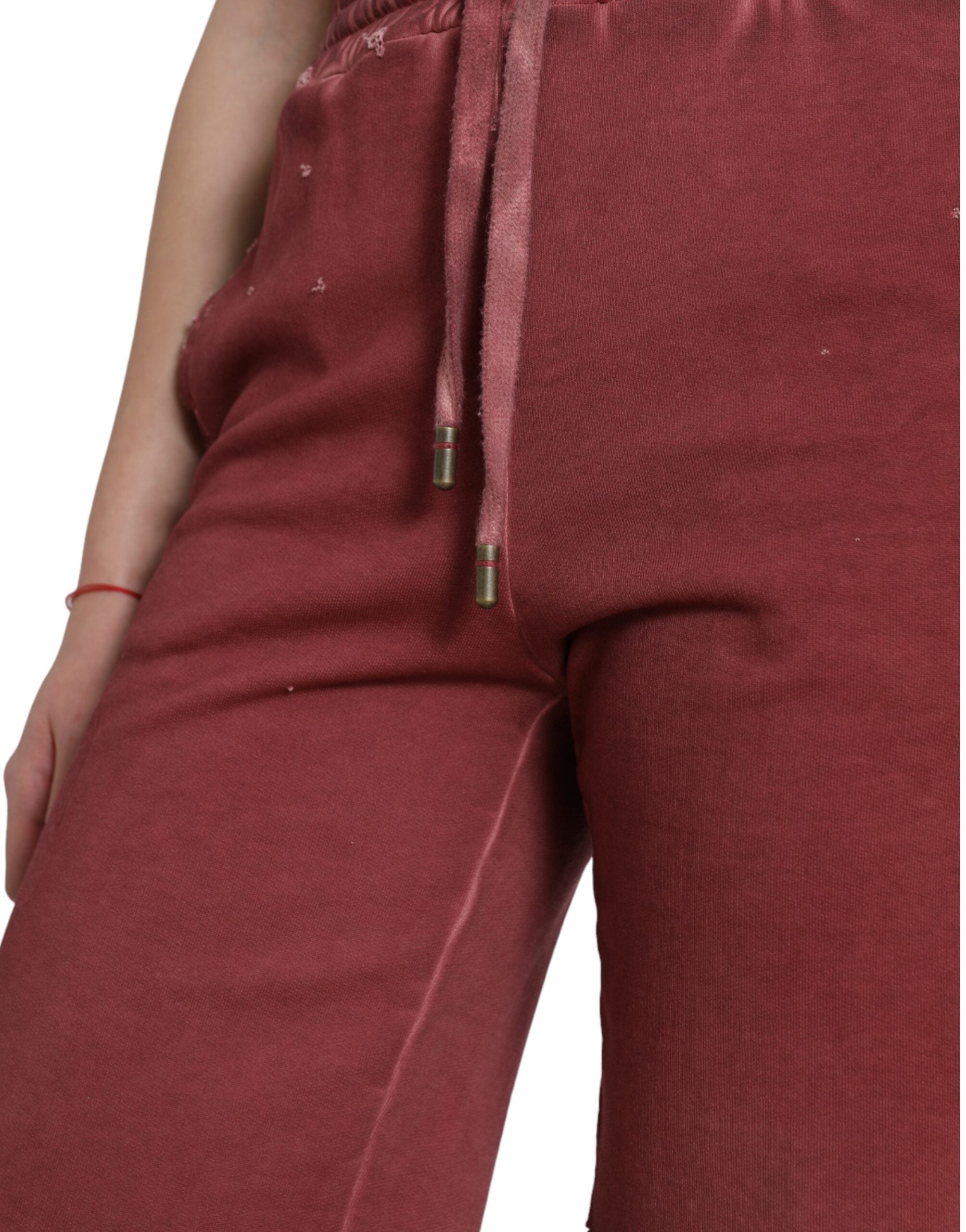 Dolce & Gabbana Chic Maroon дизайнерски суичъри с висока талия