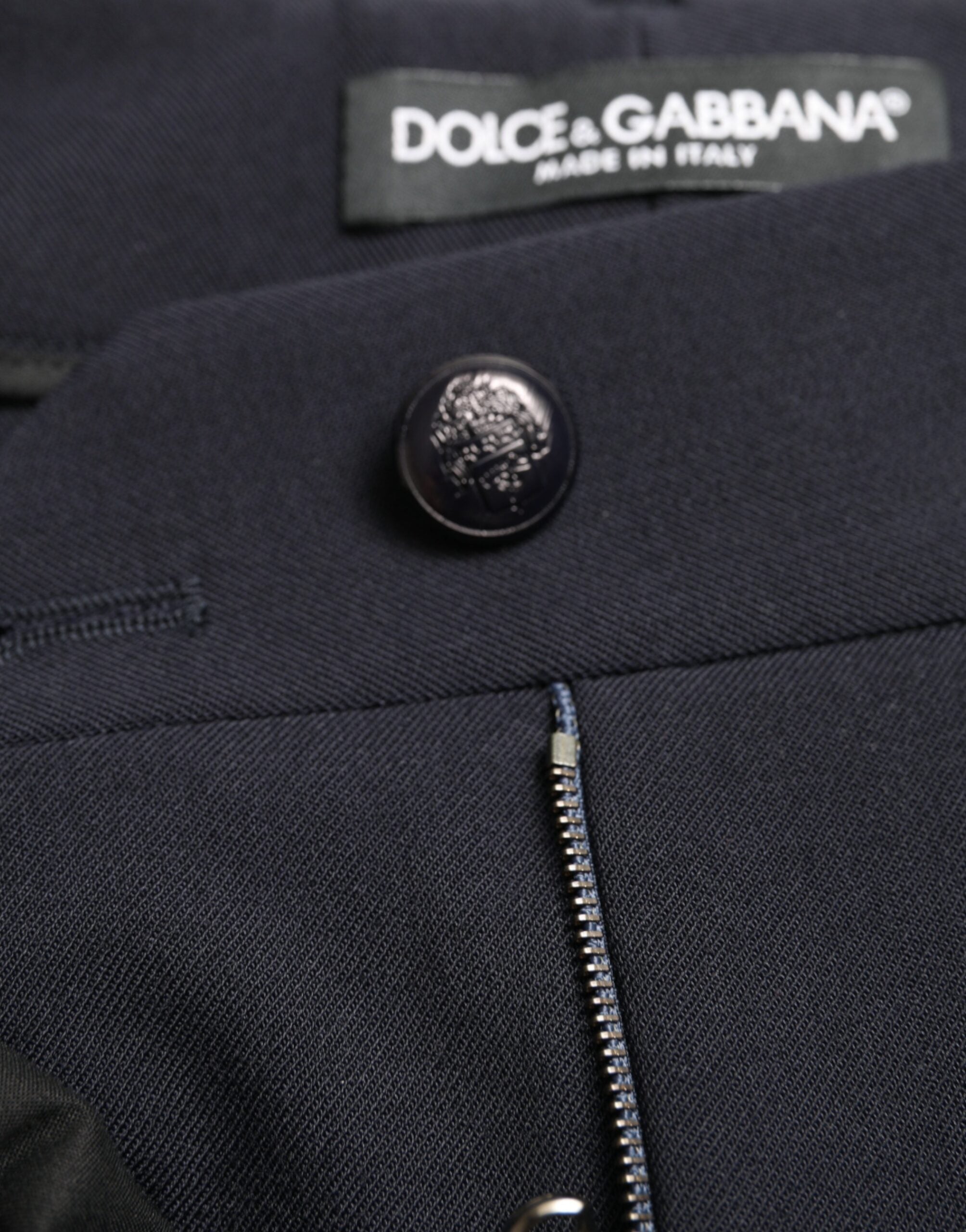 Dolce & Gabbana Елегантни стеснени панталони със средна талия в синьо