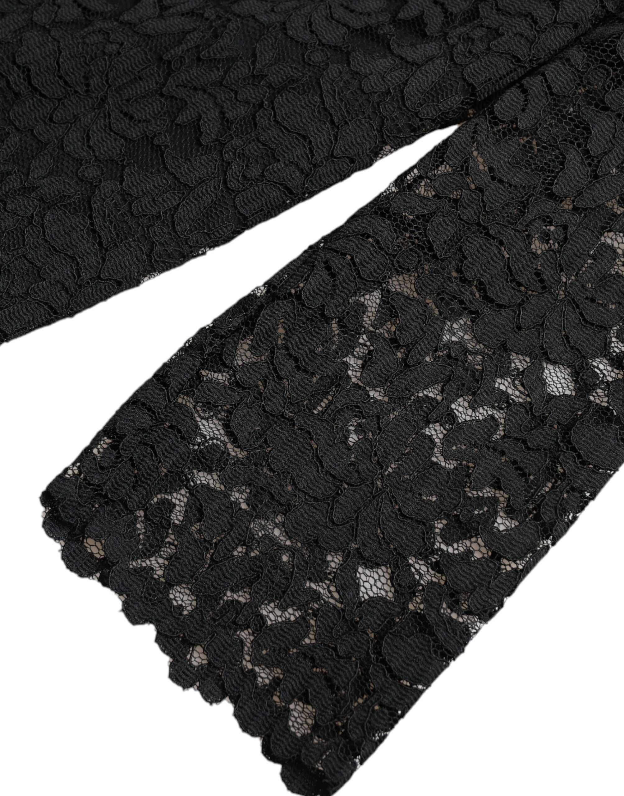 Dolce & Gabbana Елегантно дантелено горнище с дълъг ръкав на цветя