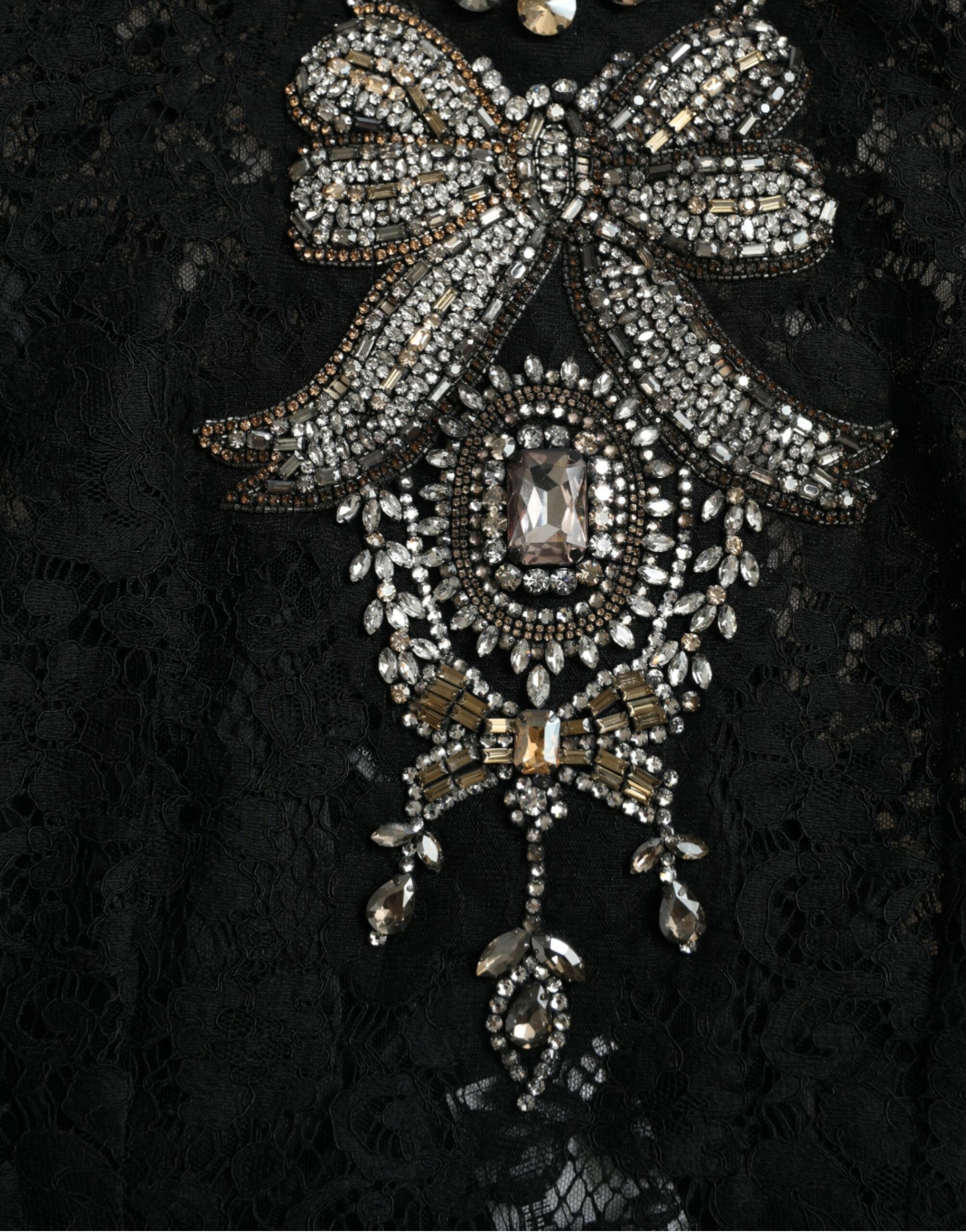 Dolce & Gabbana Елегантна рокля-калъф, украсена с кристали