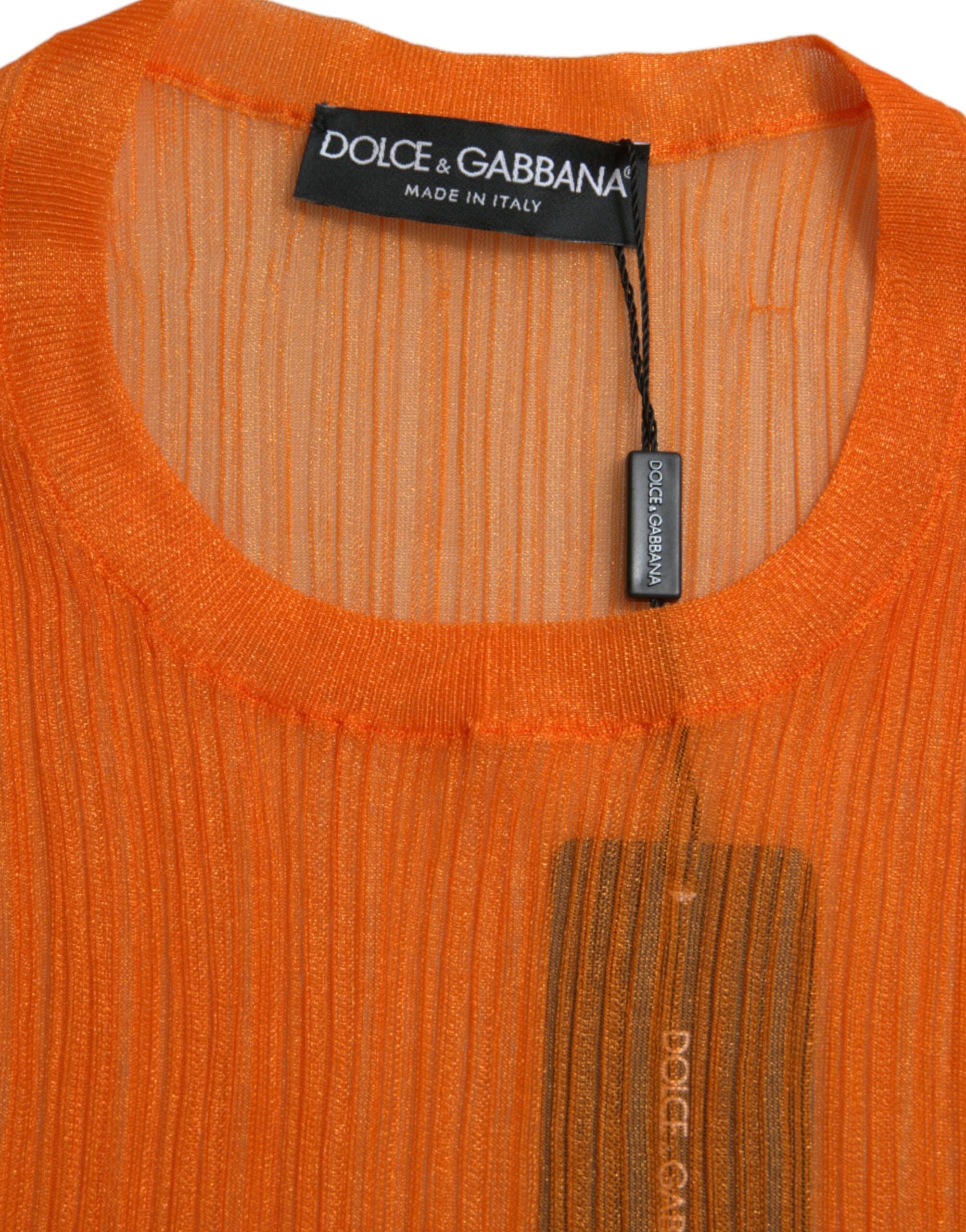 Dolce & Gabbana Chic оранжев потник с кръгло деколте