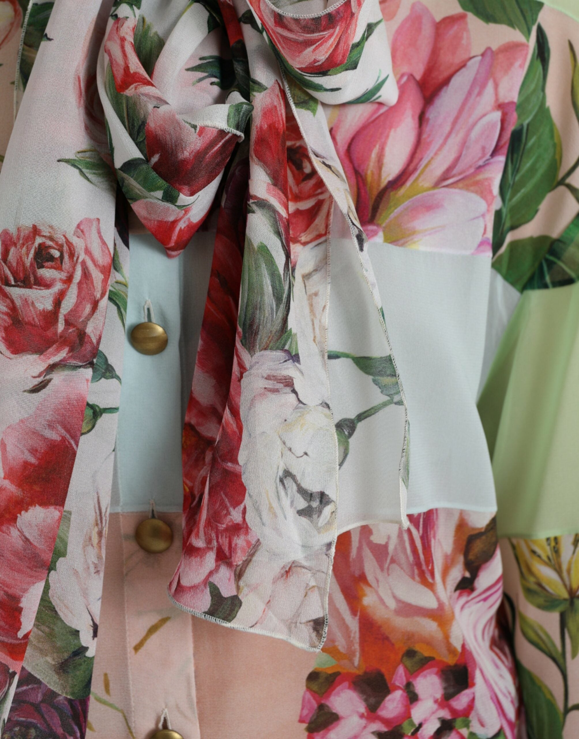 Dolce & Gabbana Елегантно многоцветно копринено горнище с дълъг ръкав