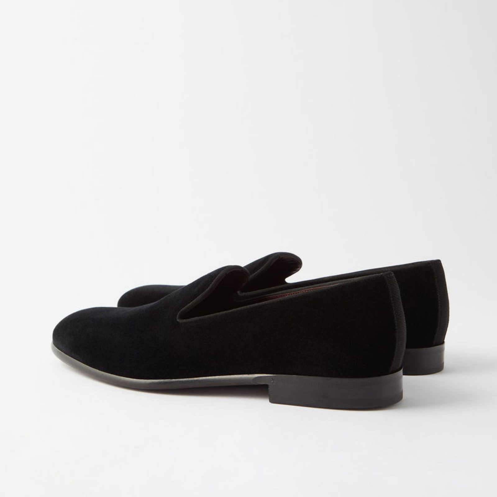 Мъжки черни велурени мокасини Dolce & Gabbana Black Suede Men Loafers Heel View