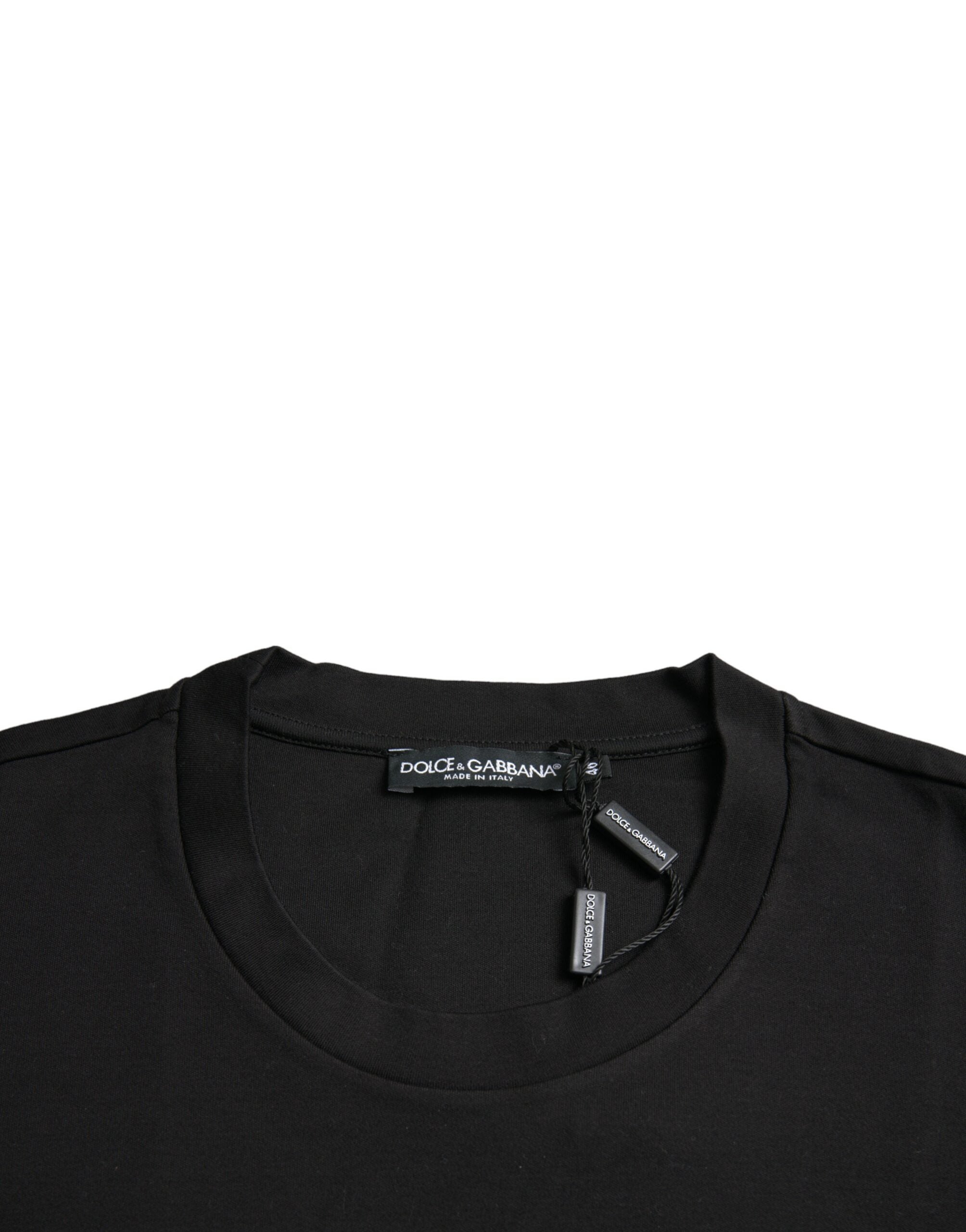 Тениска Dolce & Gabbana Black With Love Always с кръгло деколте