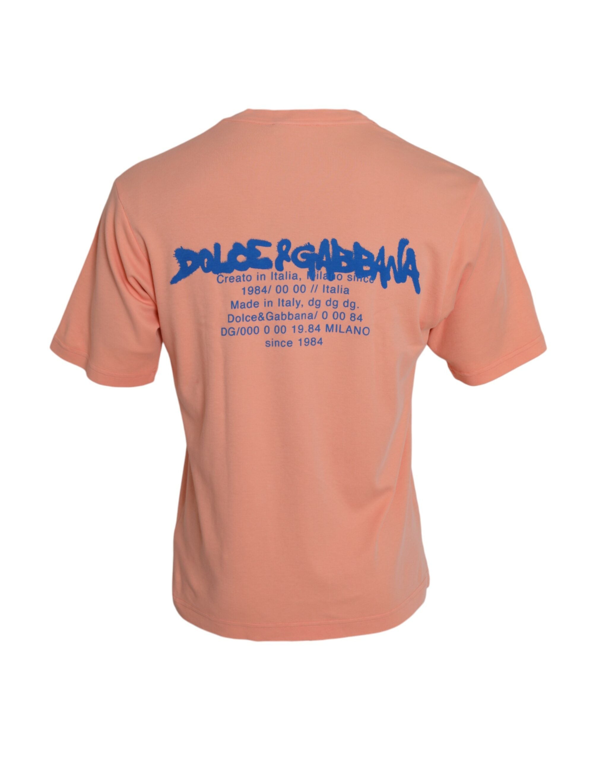 Тениска с къс ръкав Dolce & Gabbana Coral Cotton Logo Print