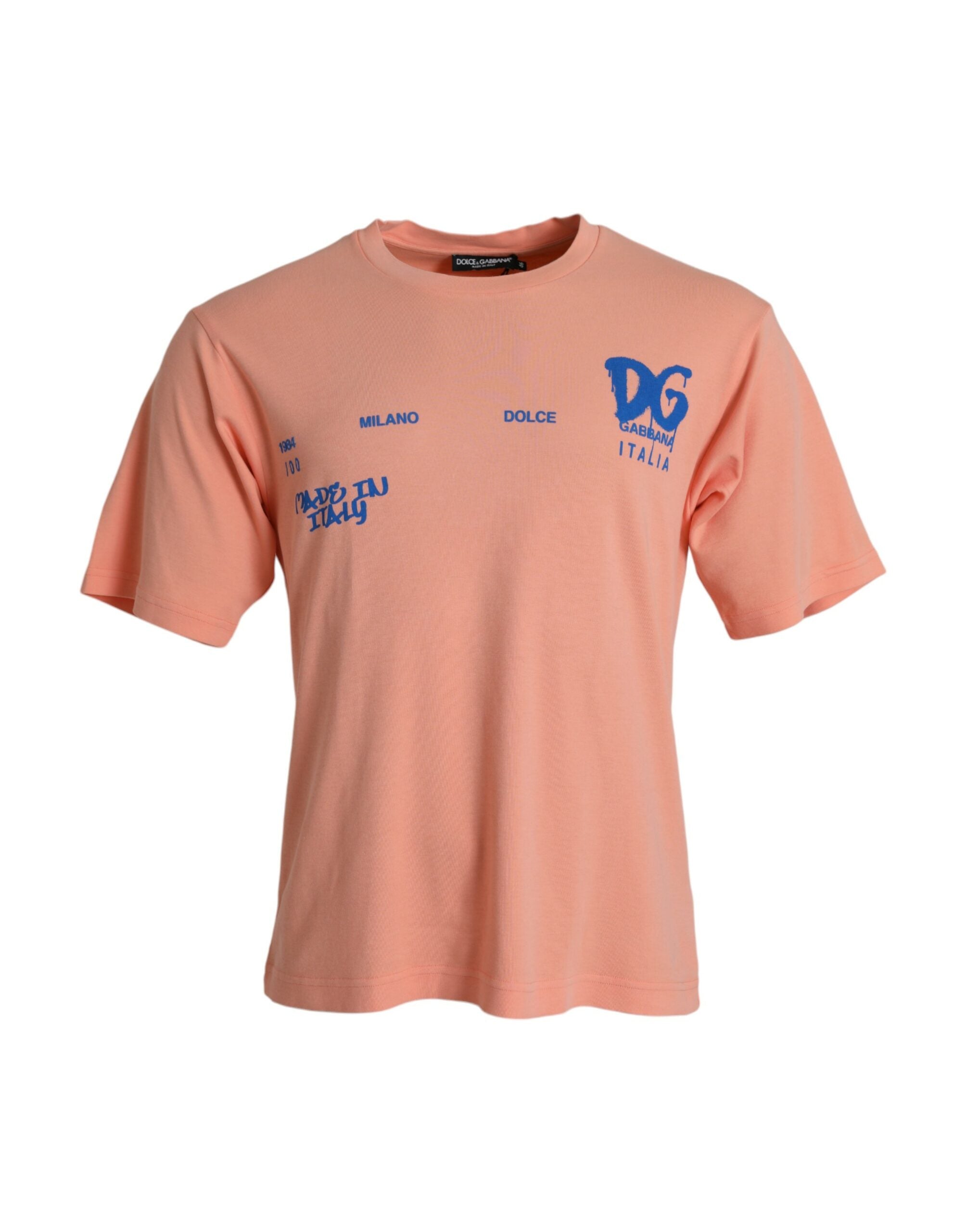 Тениска с къс ръкав Dolce & Gabbana Coral Cotton Logo Print