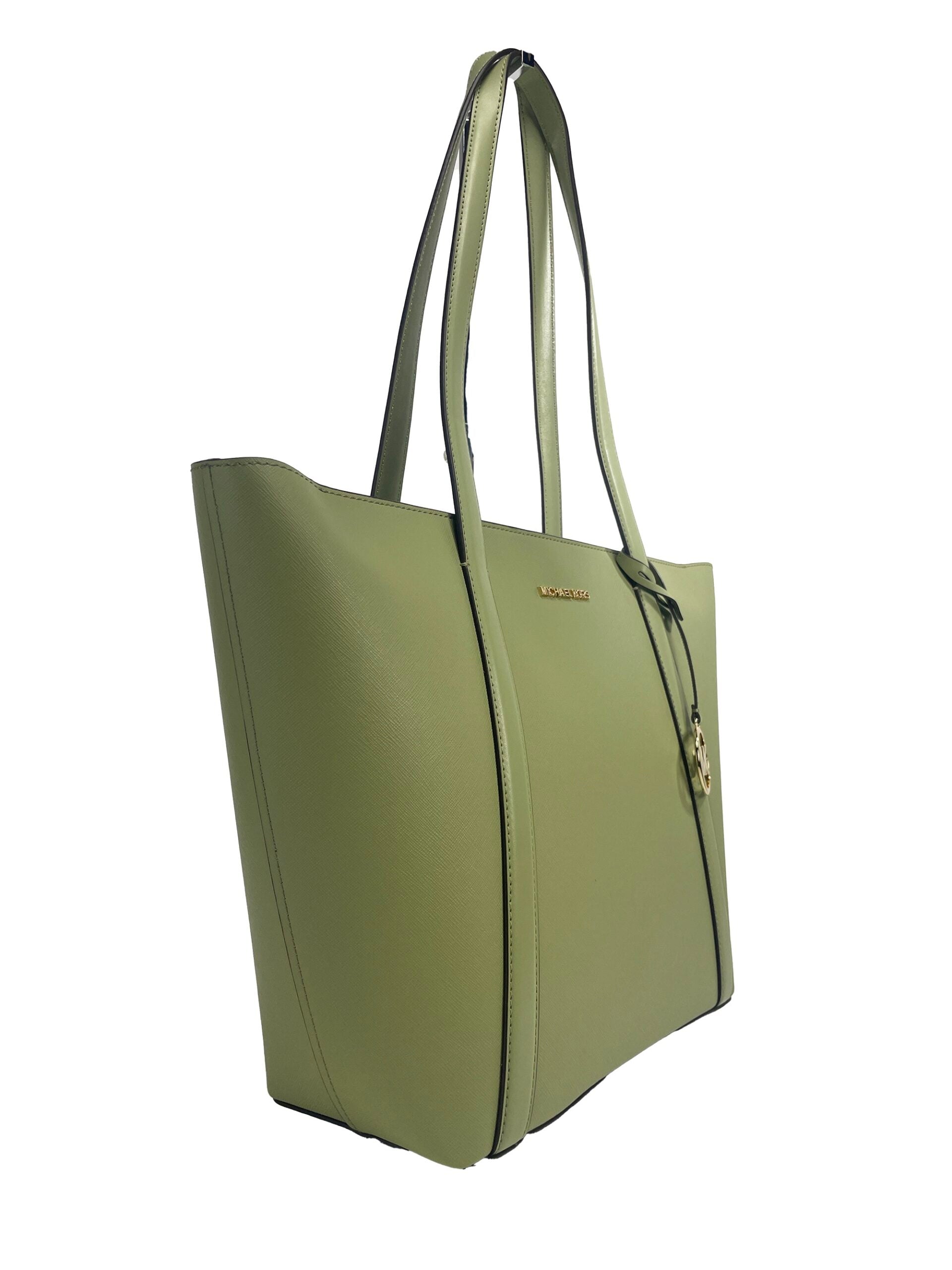 Голяма чанта Pratt с цип на рамо Michael Kors Light Sage