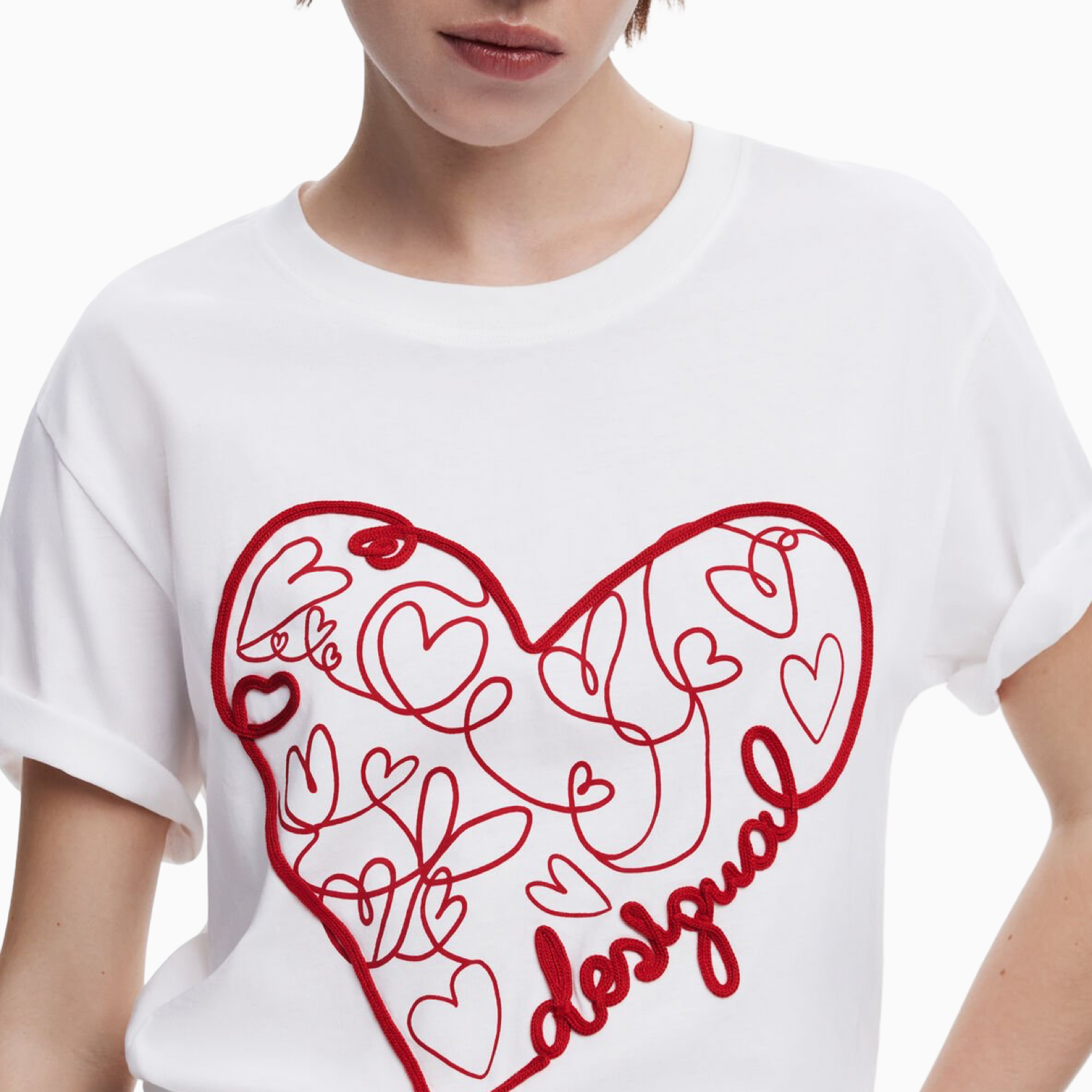 Дамска бяла тениска Desigual T-Shirt
25WWTK50 Close-Up