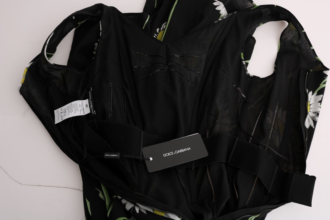 Dolce & Gabbana рокля-калъф със слънчогледов принт в цяла дължина