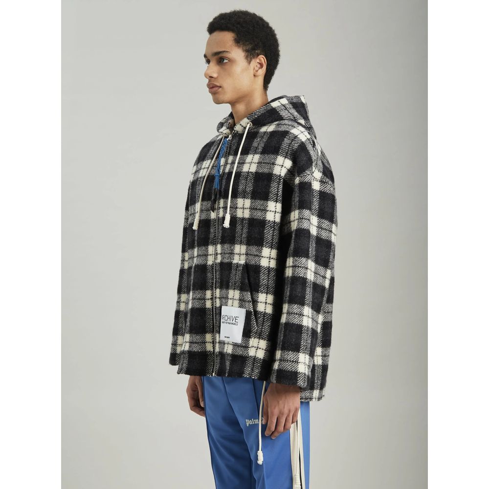 Palm Angels Archival Check Cashmere Hooded Men Jacket