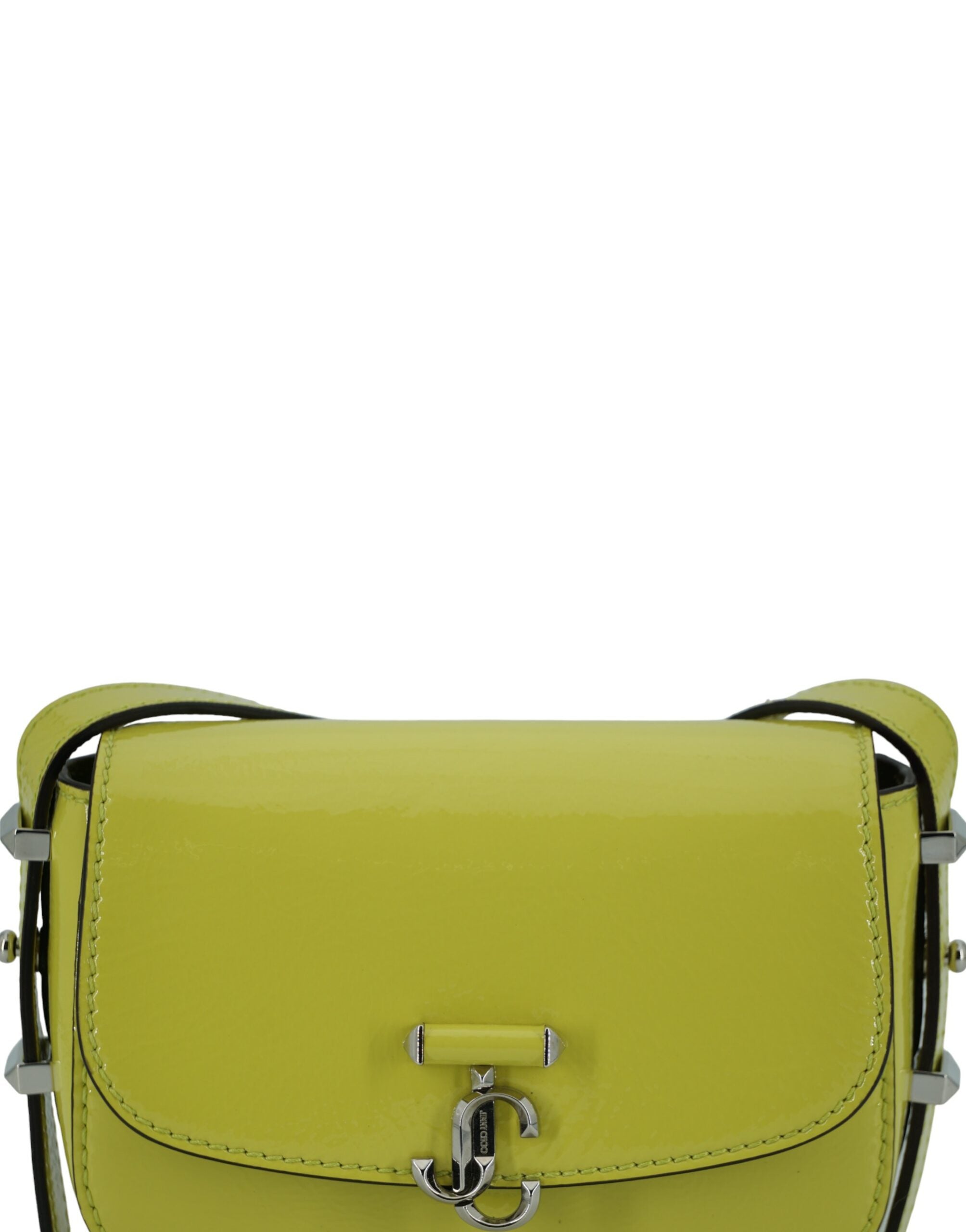 Jimmy Choo Lime Yellow кожена малка чанта през рамо
