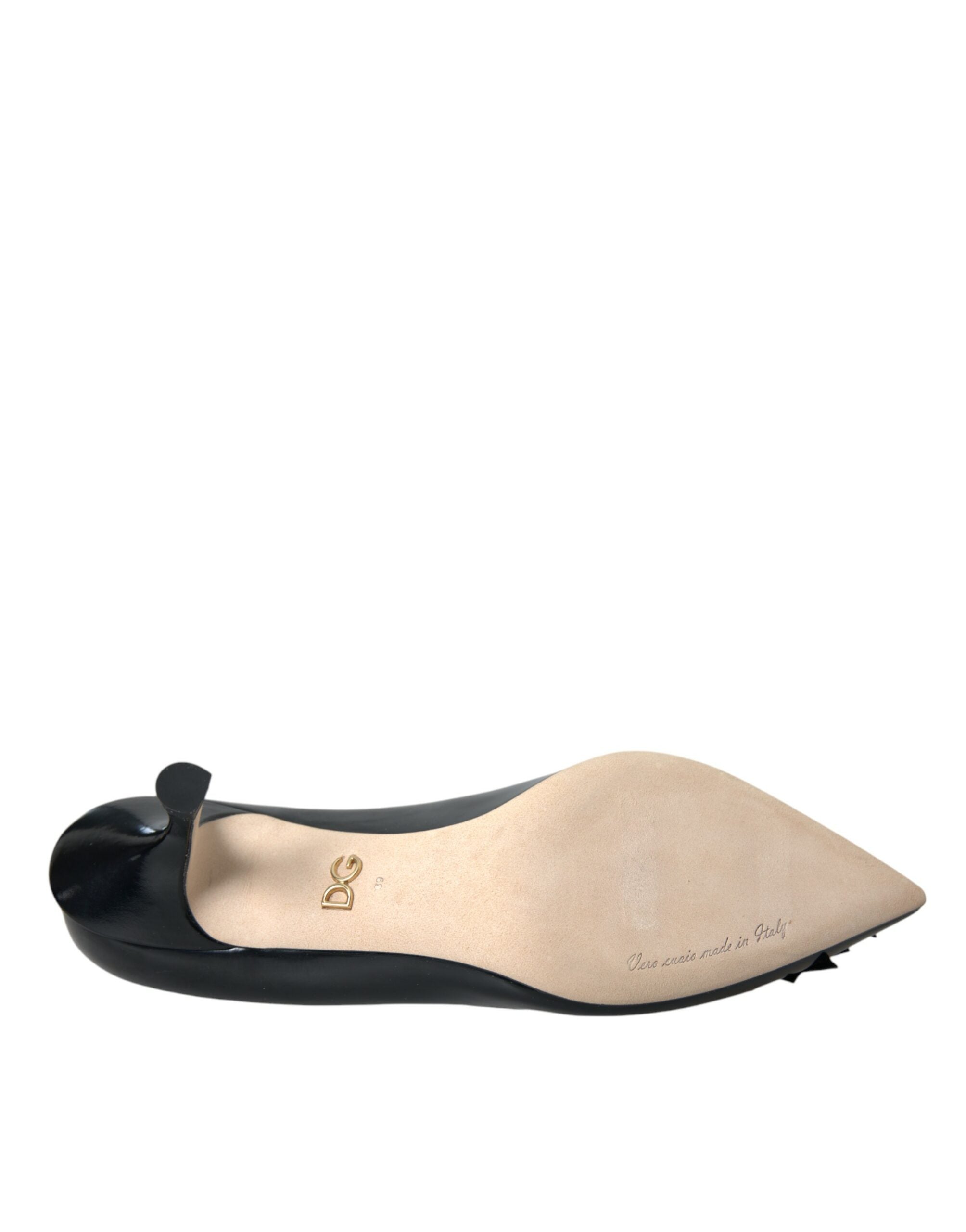 Dolce & Gabbana Черни кожени обувки BOOM Patch Heels Pumps