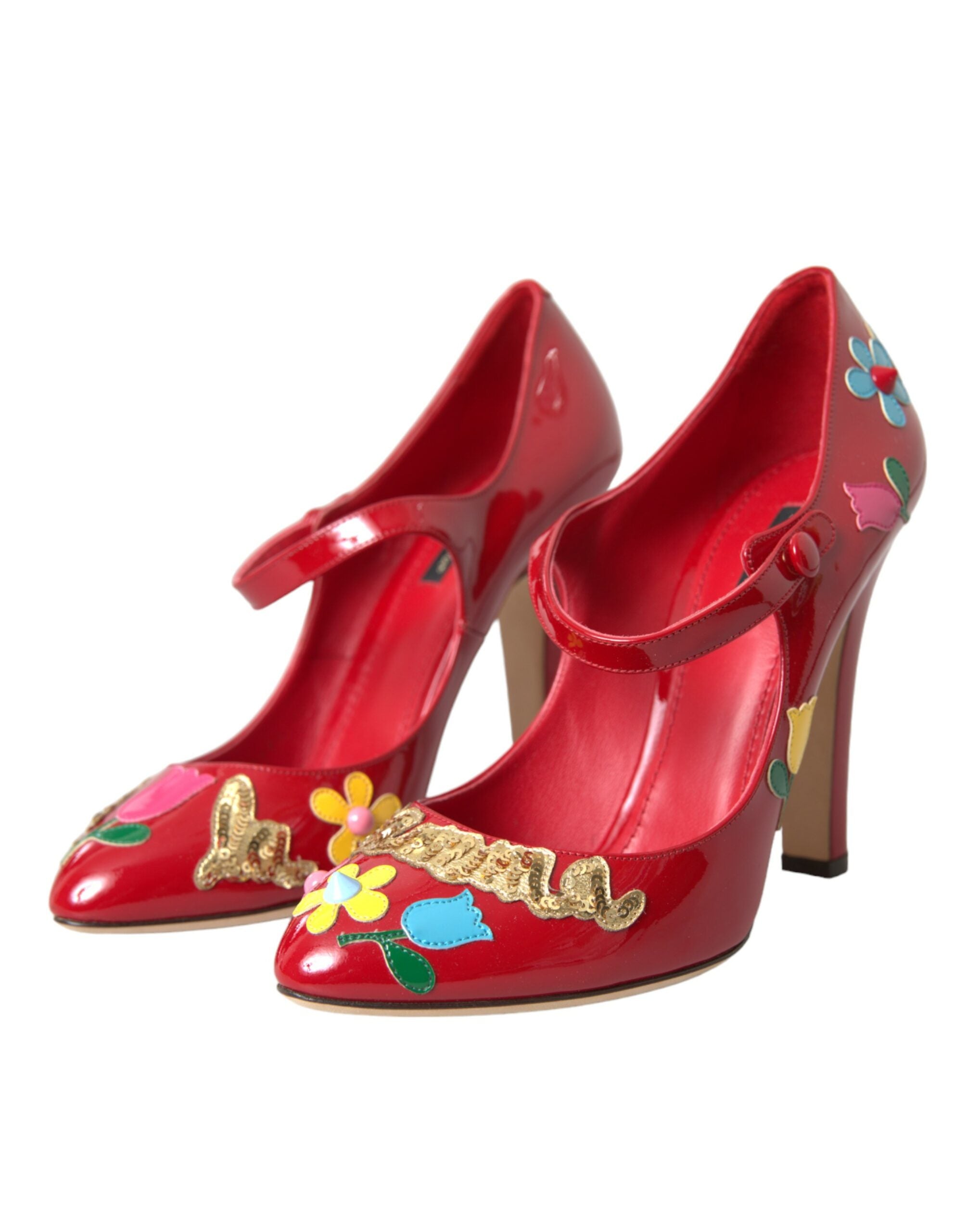 Dolce & Gabbana Червени кожени обувки Mary Jane Pumps Heels