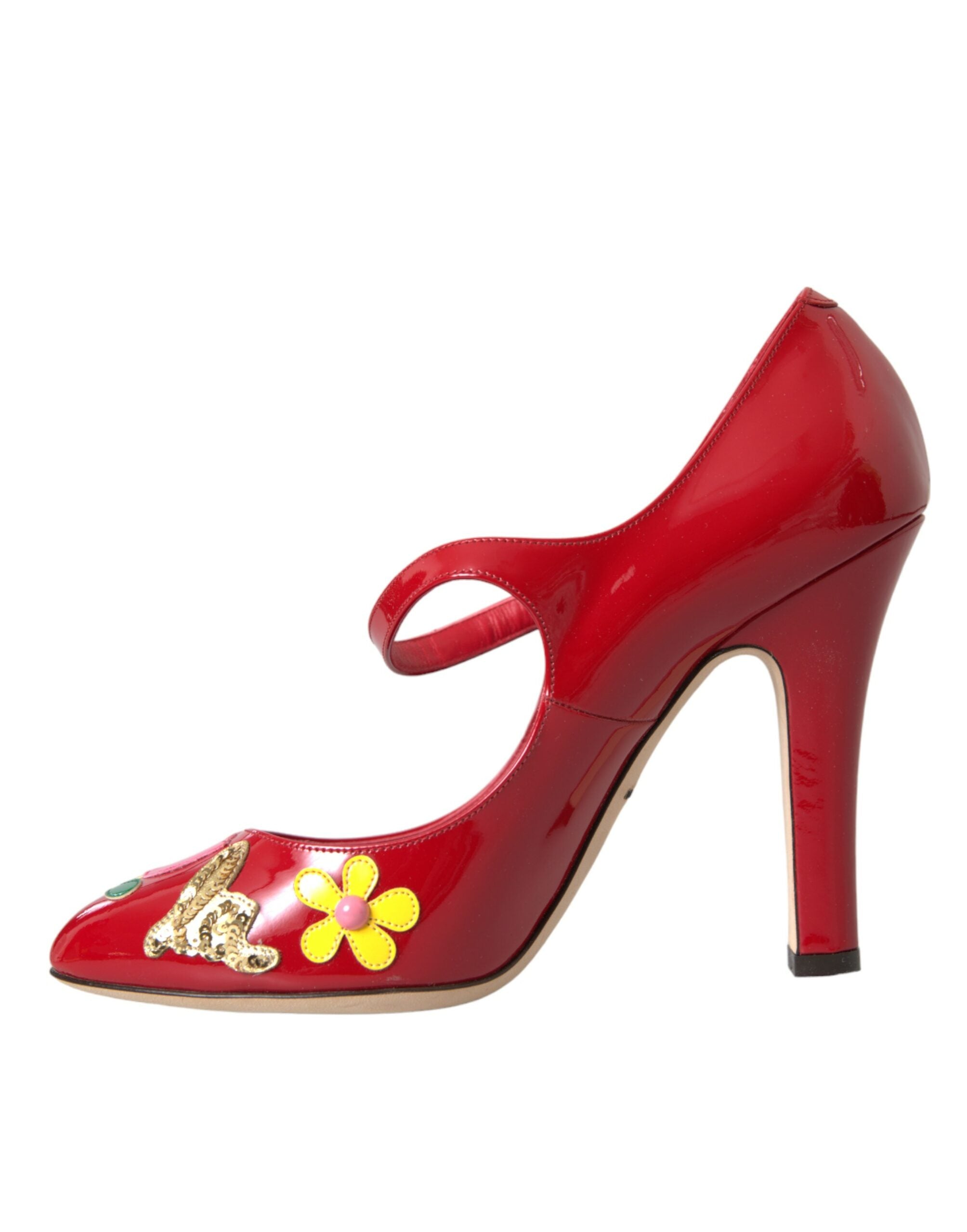Dolce & Gabbana Червени кожени обувки Mary Jane Pumps Heels