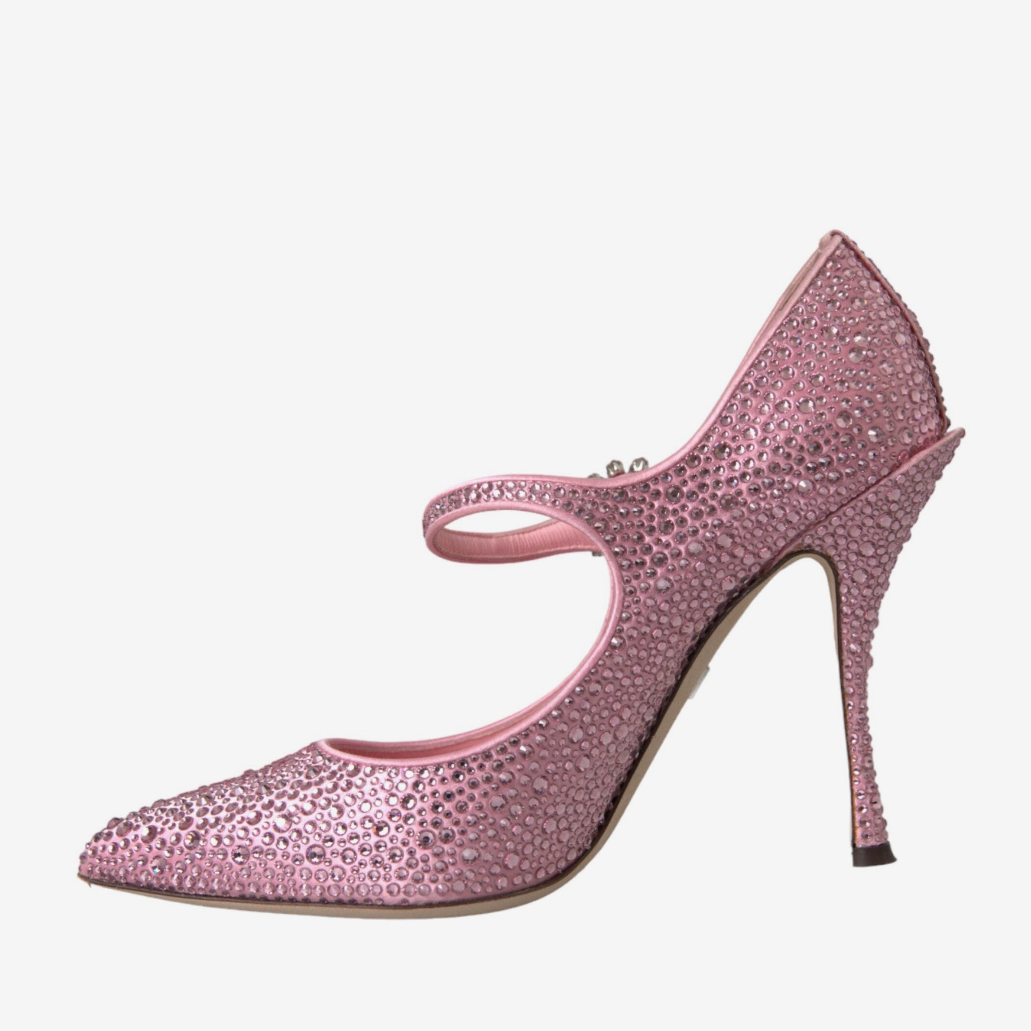 Дамски обувки на висок ток с кристали в розово DOLCE & GABBANA Women’s Pink Strass Crystal Heels