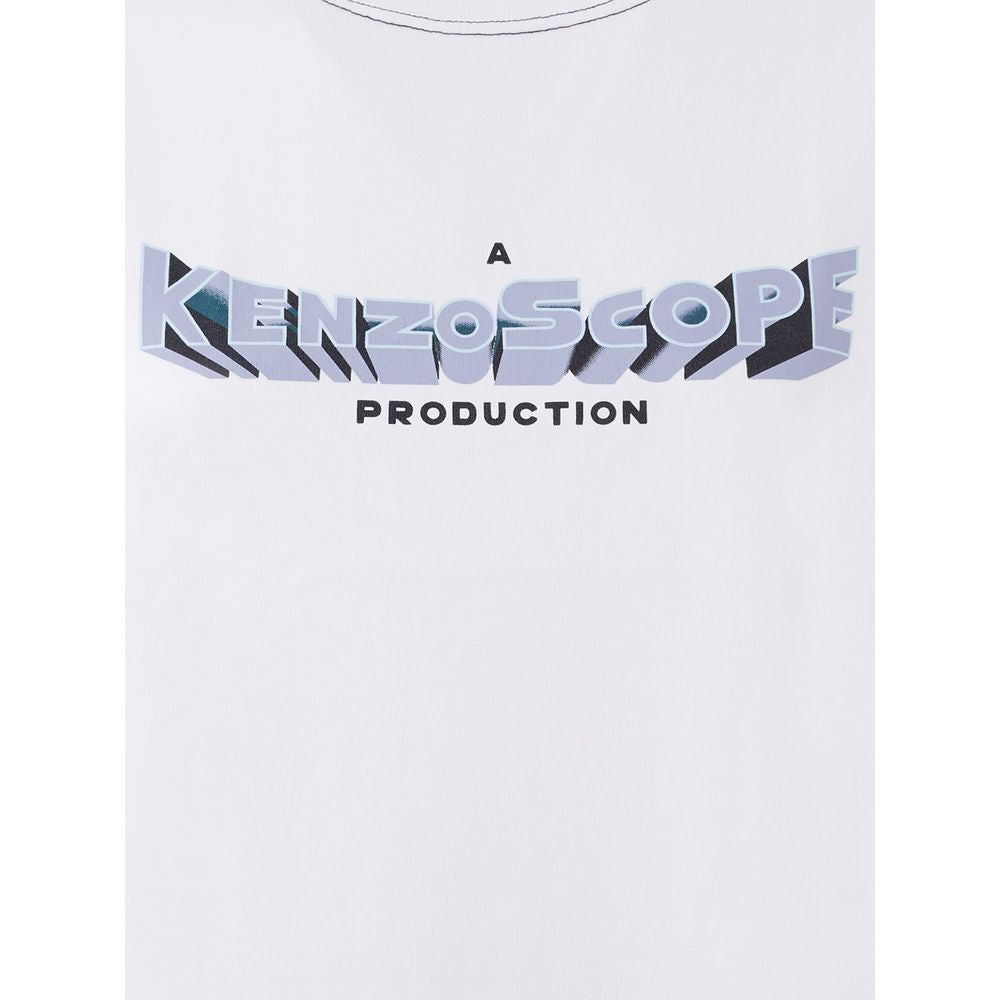 Дамска тениска в бяло Women’s cotton t-shirt Kenzo in white KenzoScope crooped view