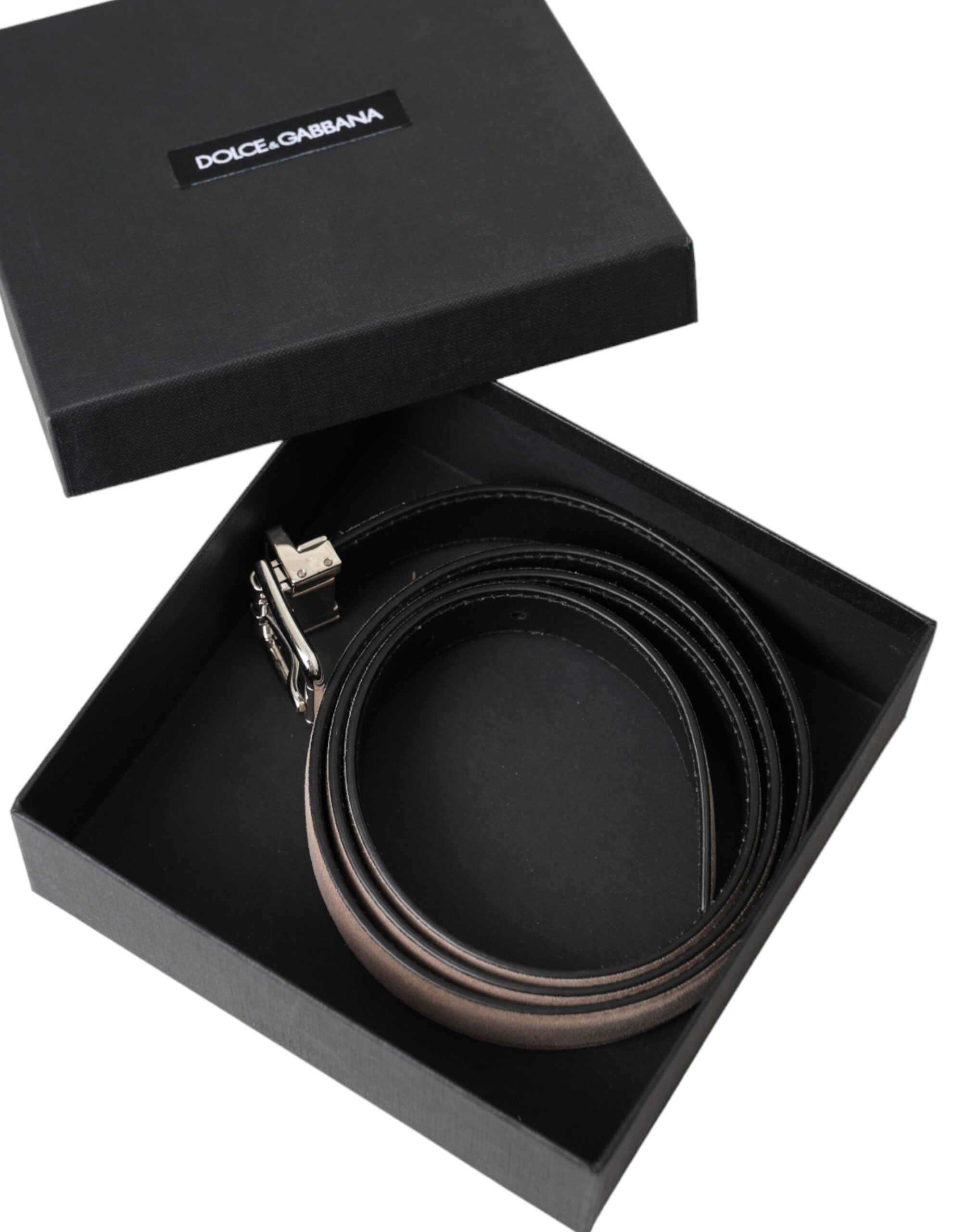 Мъжки велурен колан Men’s luxury suede belt DOLCE & GABBANA BC4337 BV958 89651 Beige original box view