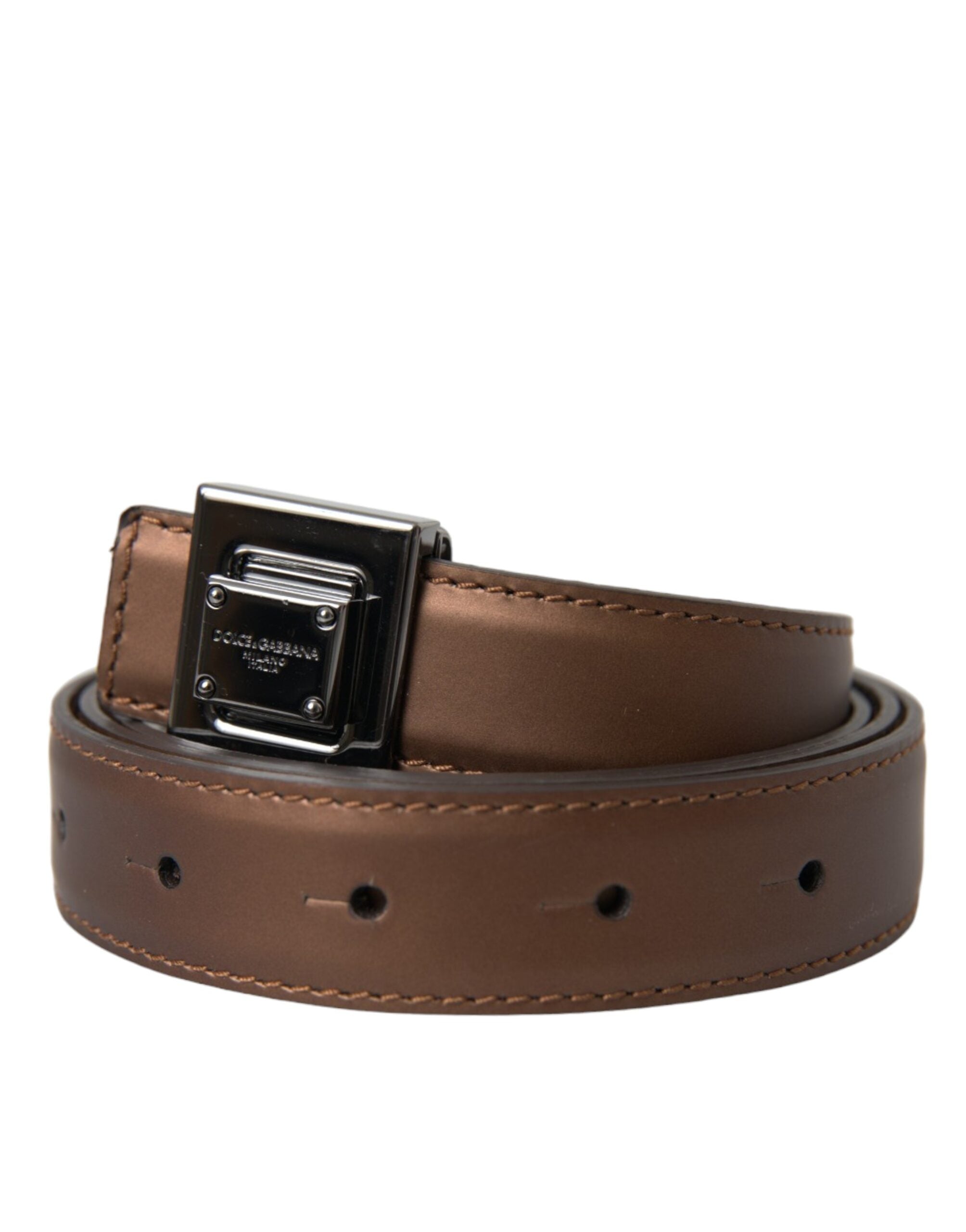 Дамски луксозен колан от естествена кожа Women’s luxury leather belt Dolce & Gabbana in bronze color