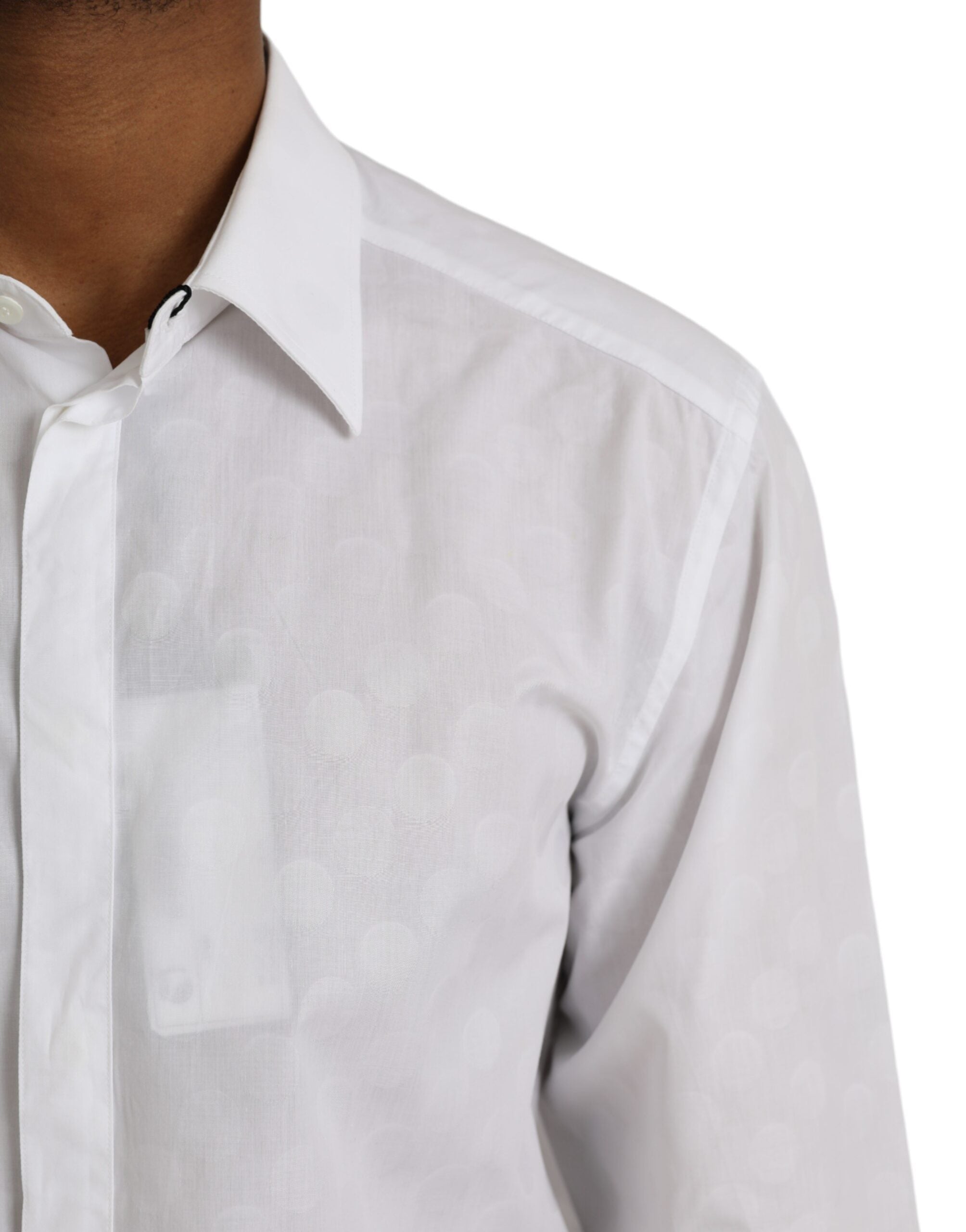 Бяла памучна рокля на точки Dolce & Gabbana ЗЛАТНА риза