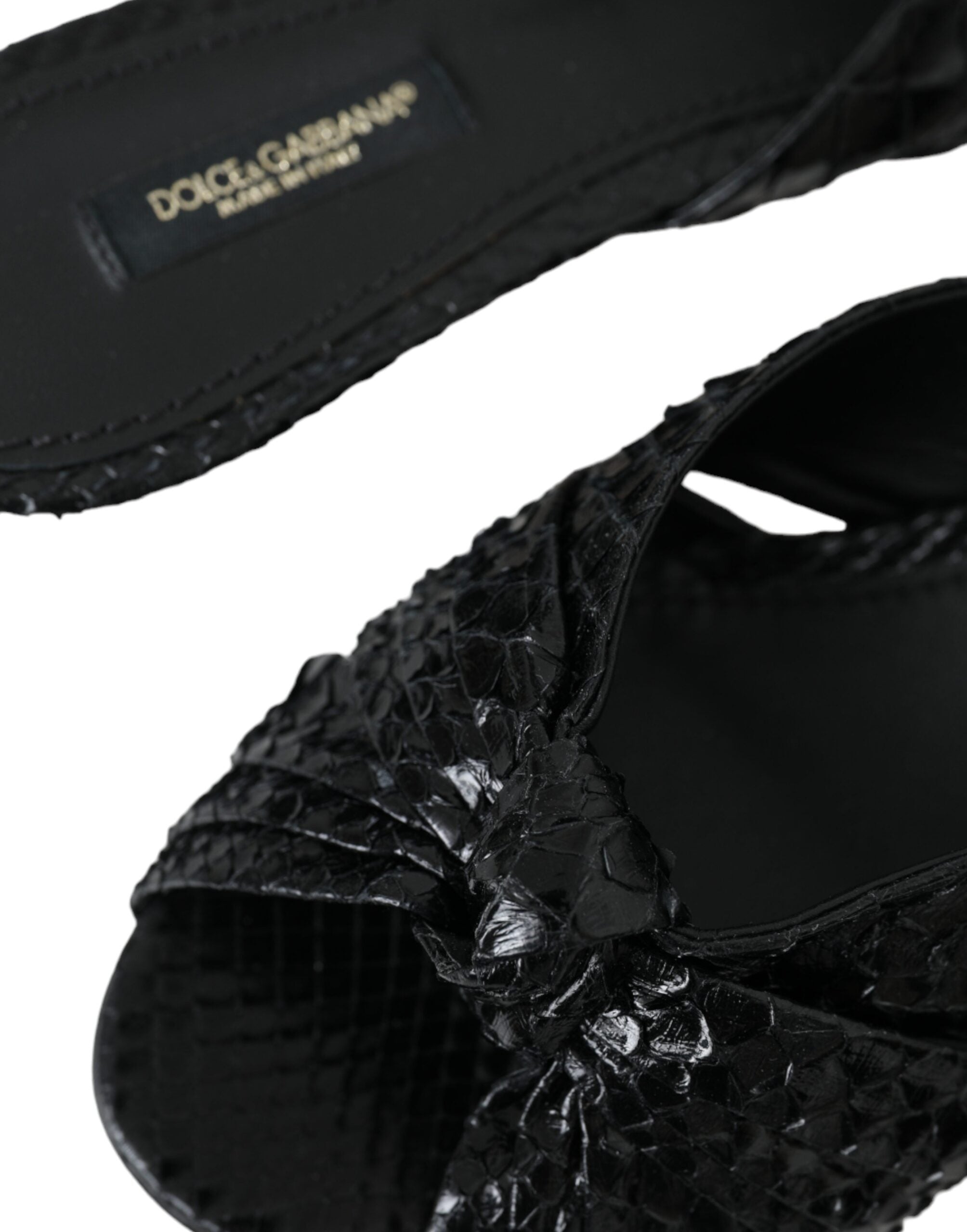 Dolce & Gabbana черни екзотични кожени обувки на токчета