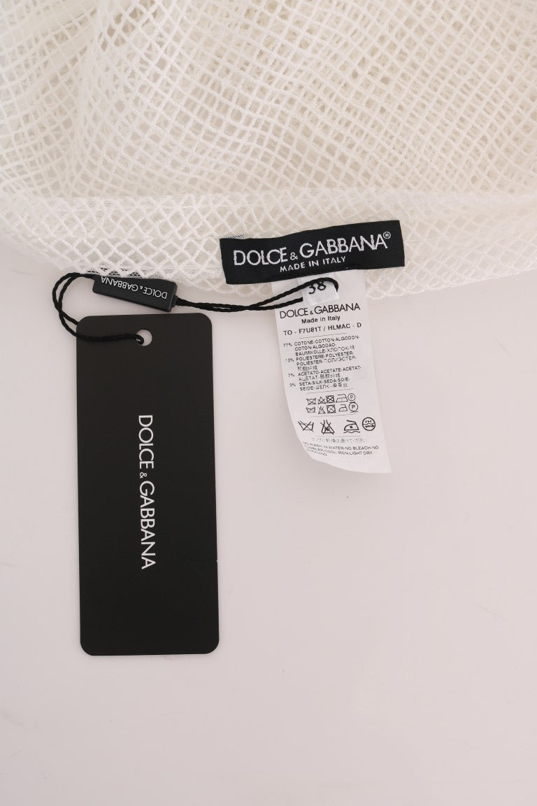 Прозрачен мрежест потник без ръкави Dolce & Gabbana