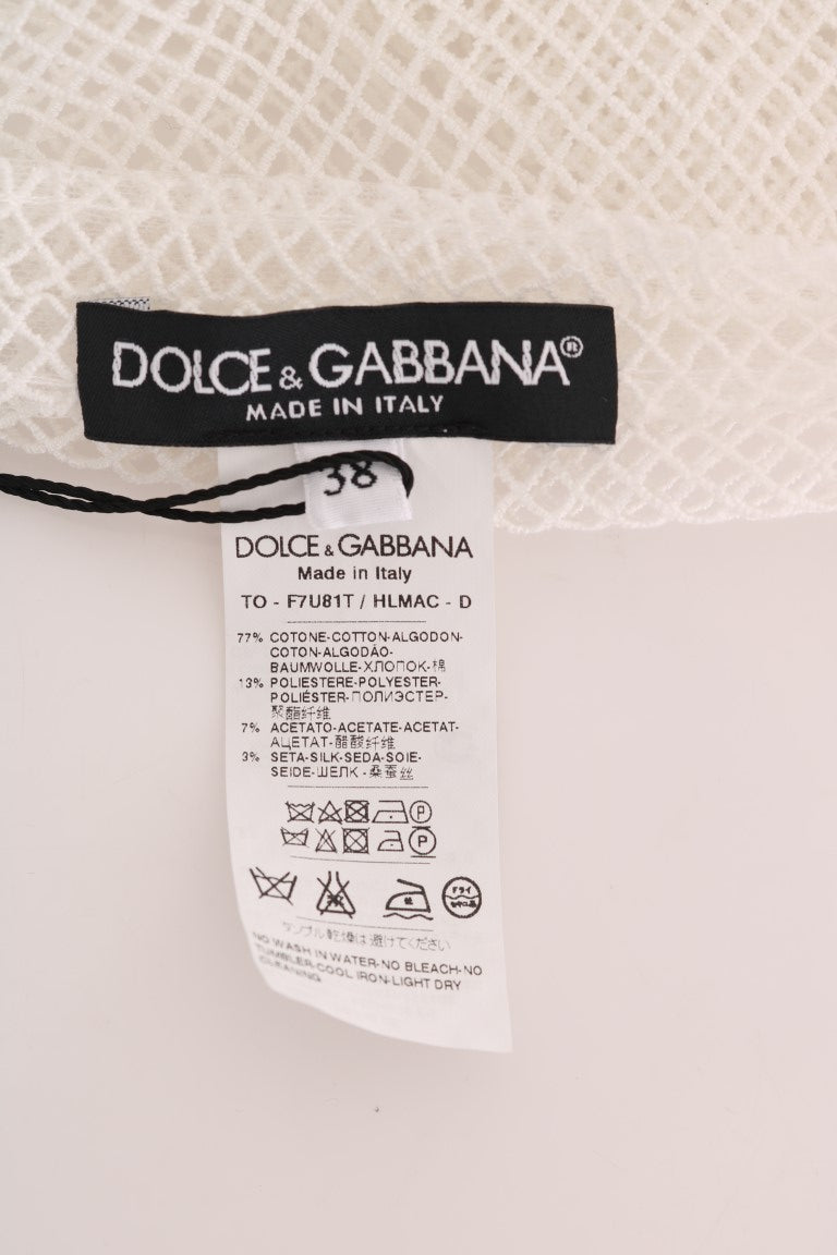 Прозрачен мрежест потник без ръкави Dolce & Gabbana