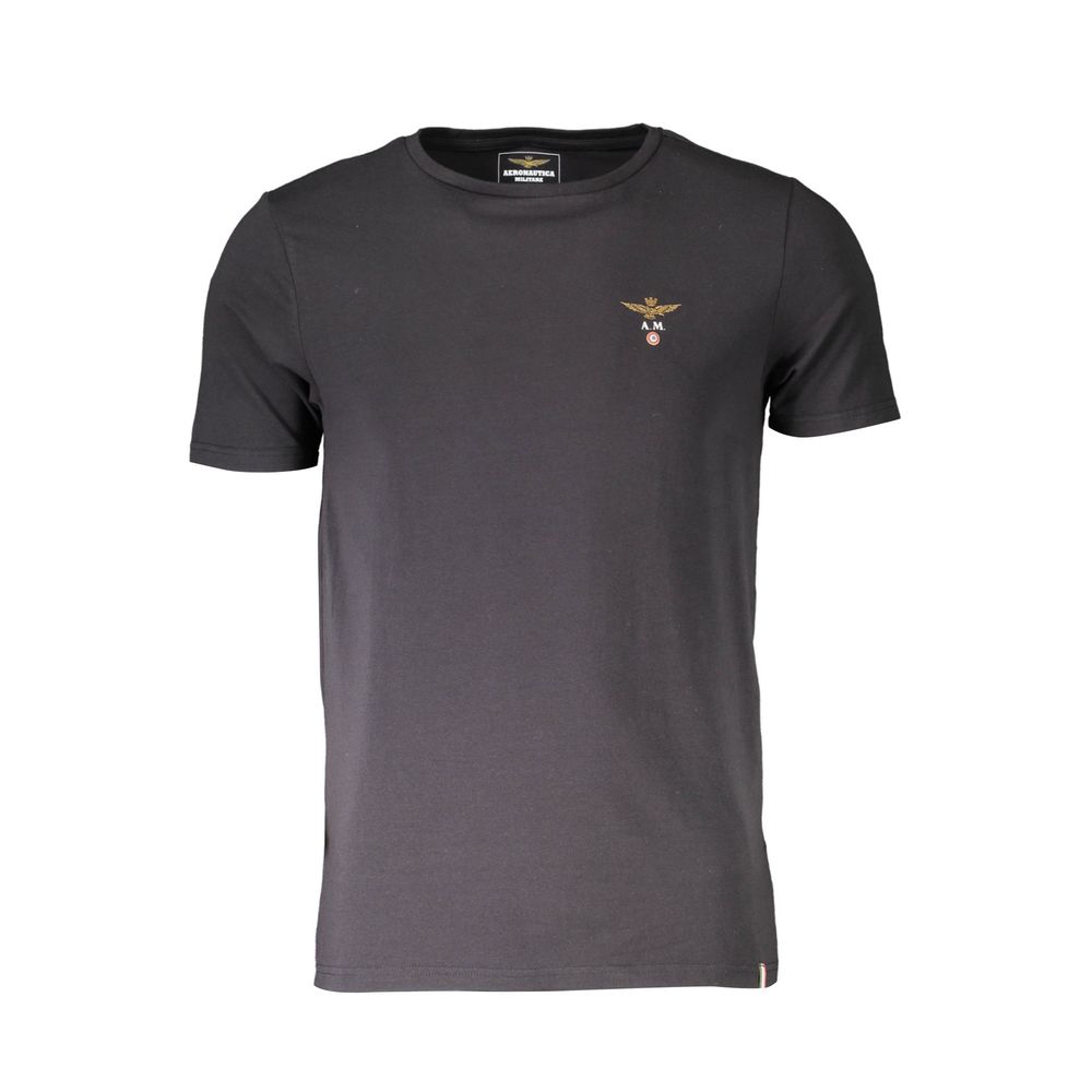 Черна памучна тениска Aeronautica Militare