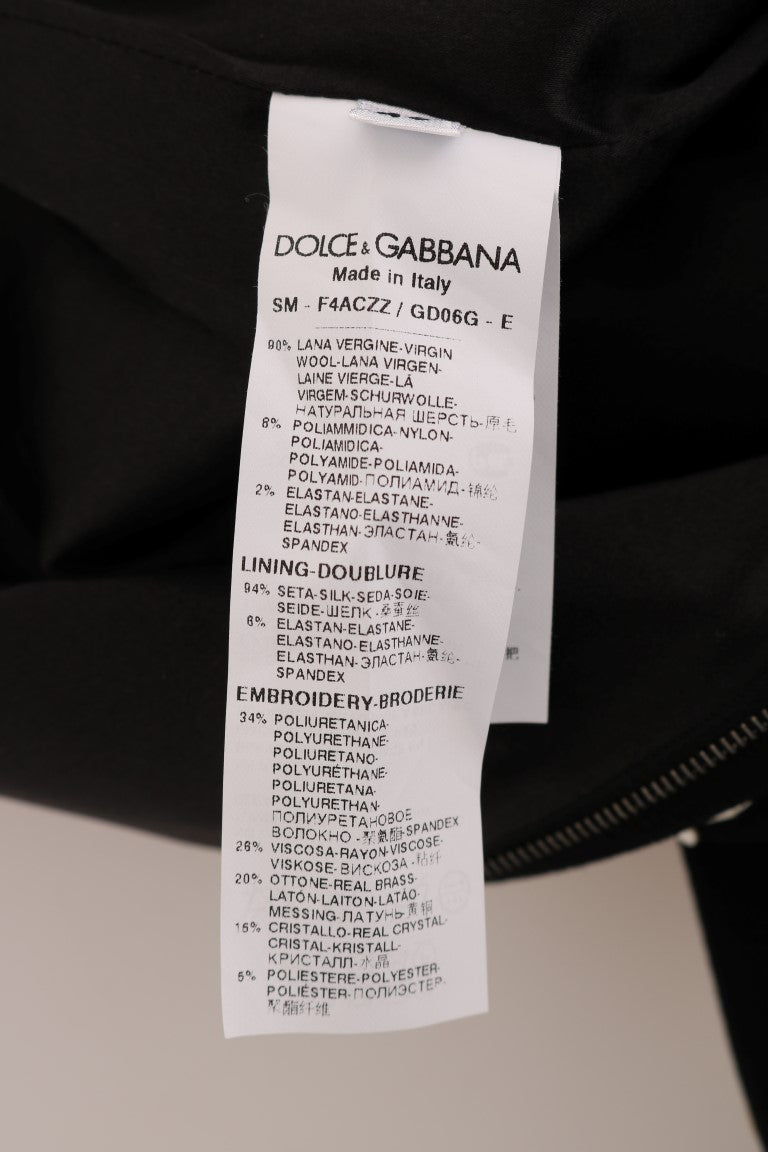 Dolce & Gabbana черно-бяла флорална барокова кристална пола-молив