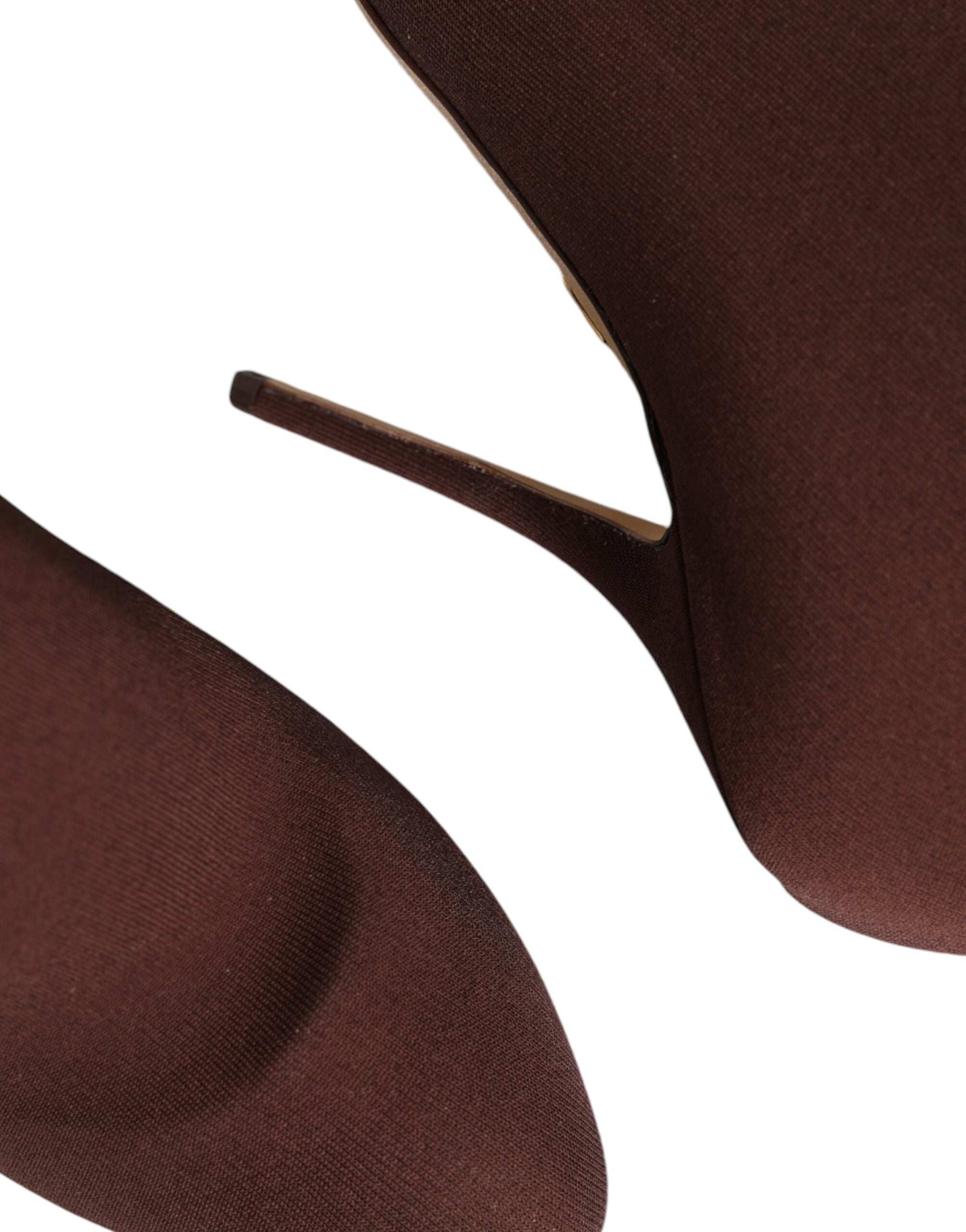 Dolce & Gabbana Кафяви обувки на високи токчета Чорапи Боти до глезена Обувки