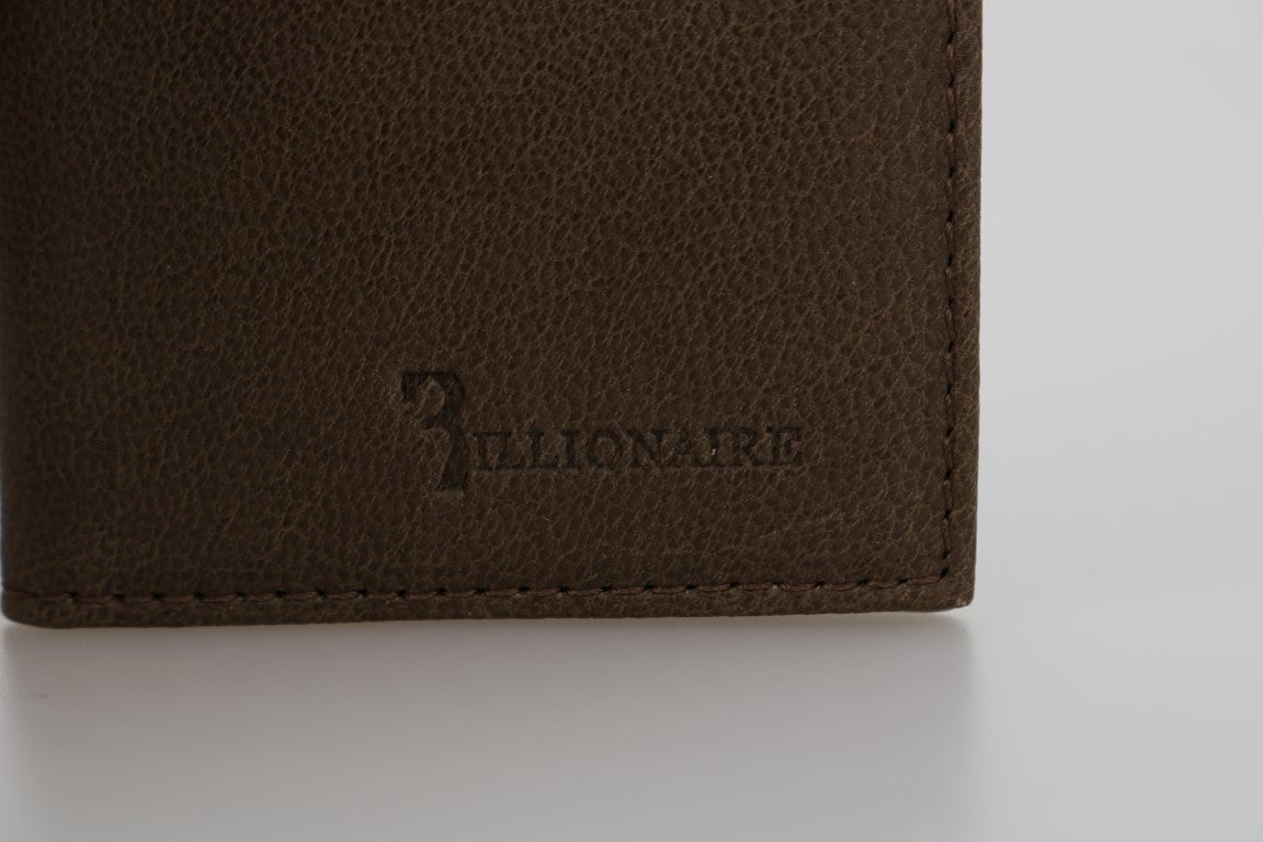 Елегантен кожен мъжки портфейл Billionaire Italian Couture в кафяво