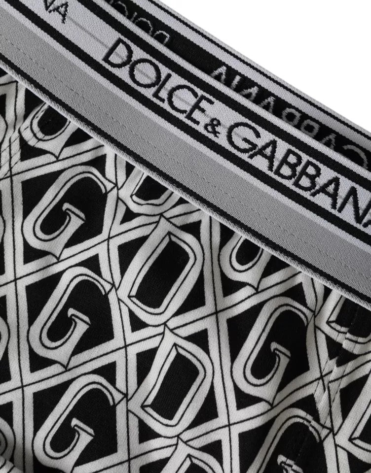 Dolce & Gabbana черно бяло памучно еластично бельо за колоездене мъжко лого DG