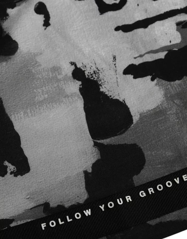 Мъжка тениска Dolce & Gabbana Black White Camouflage Round Neck T-shirt