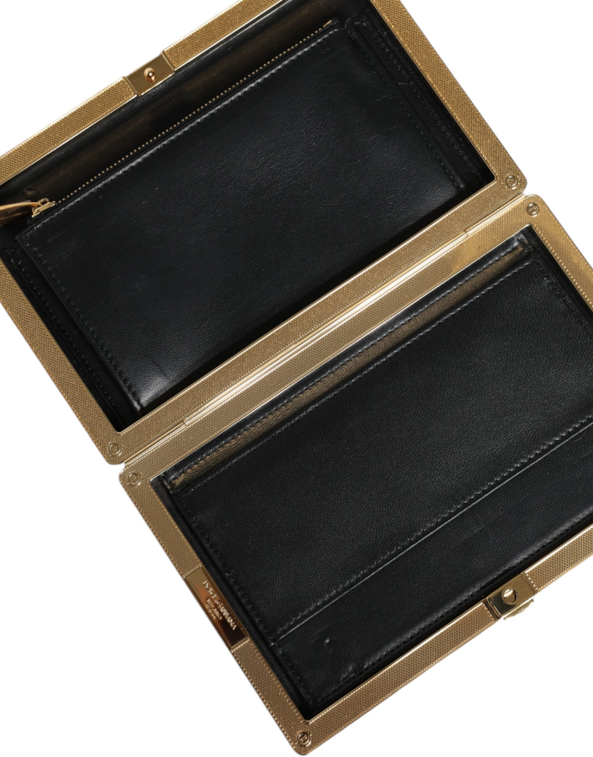 Dolce & Gabbana Multicolor Floral Gold Frame Clutch вечерна чанта портмоне