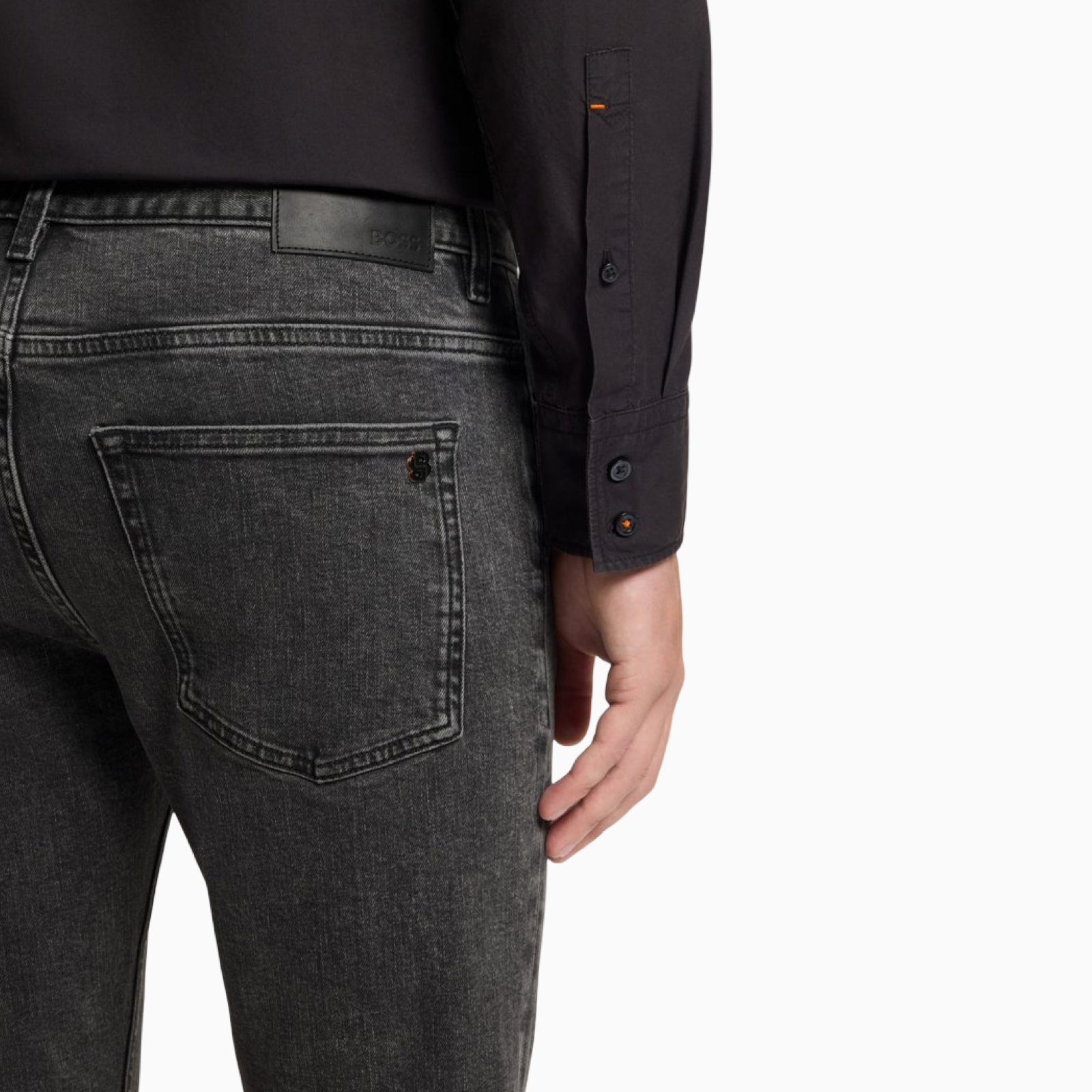 Мъжки сиви дънки Boss Men Jeans 50553402 Close-Up