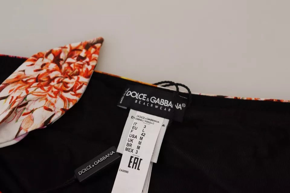 Dolce & Gabbana Черен бански костюм с флорален принт Бански костюм с долна част