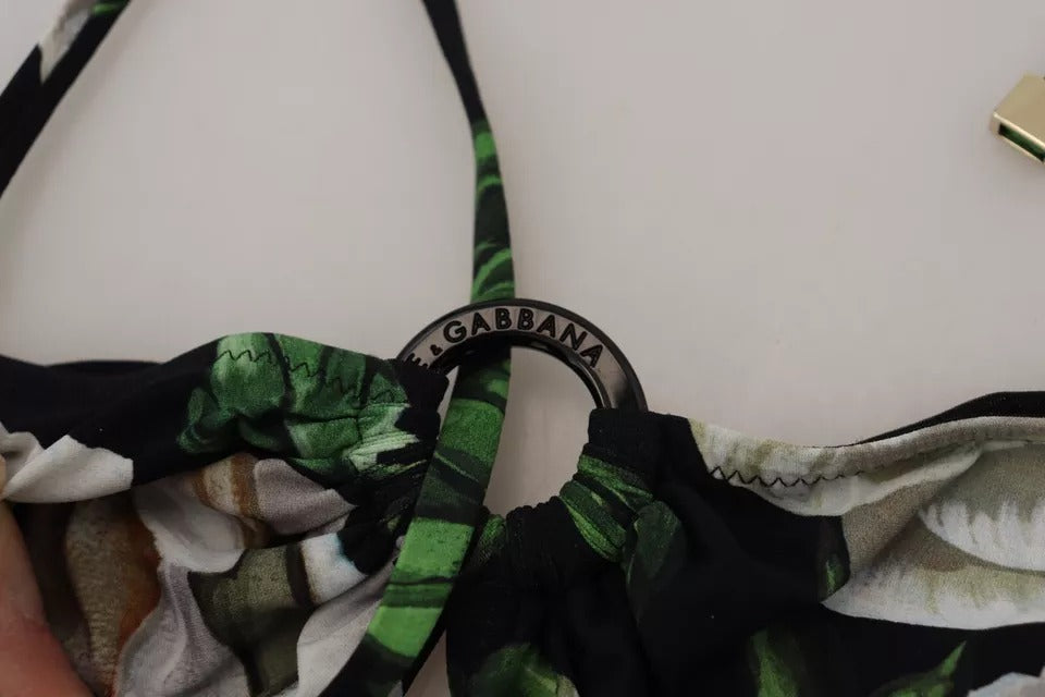 Dolce & Gabbana Черно плажно облекло с флорални бански костюми Бикини