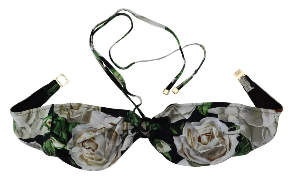 Dolce & Gabbana Черно плажно облекло с флорални бански костюми Бикини