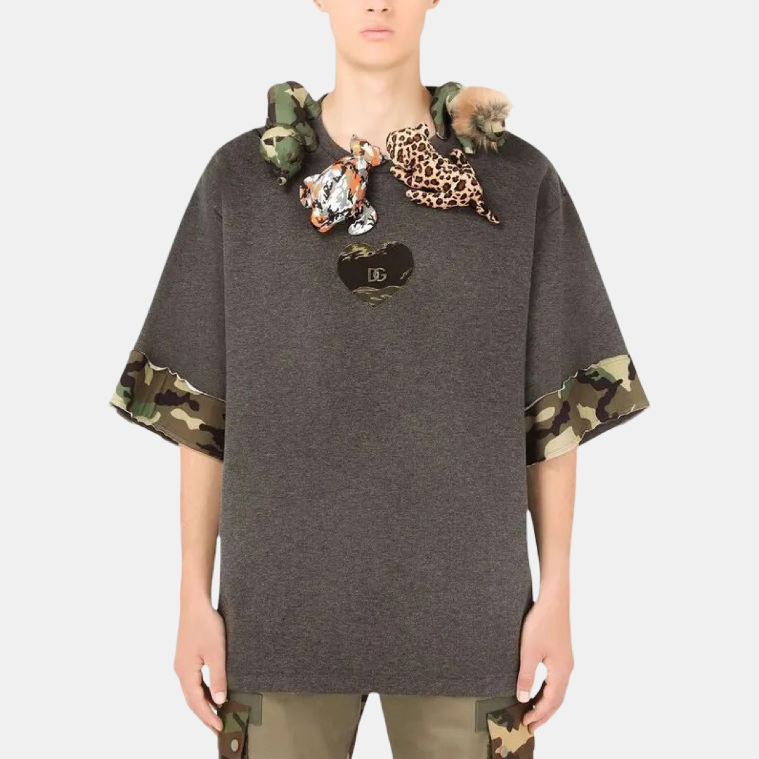 Мъжка тениска с плюшени животни Dolce & Gabbana Plush-Toy Camouflage Men T-shirt