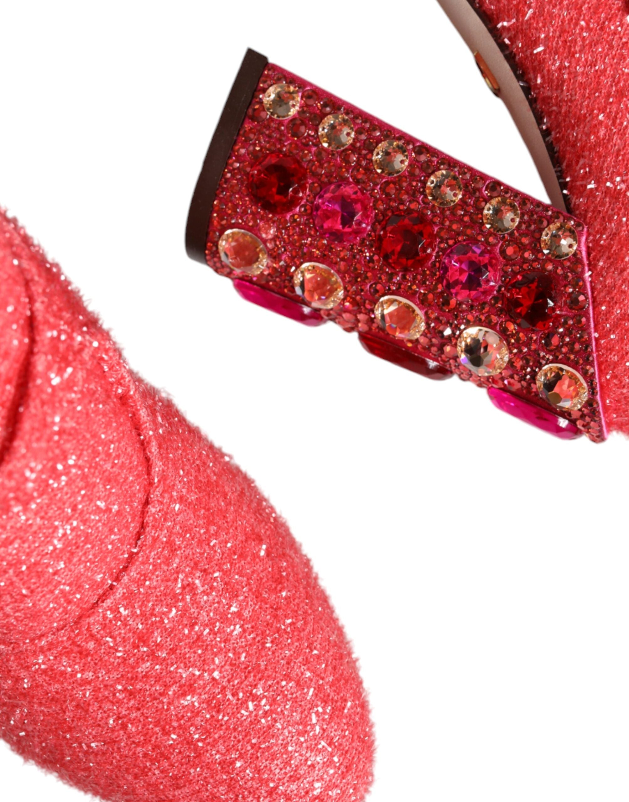 Обувки Dolce & Gabbana Pink Crystal Lurex Fantasy High Boots