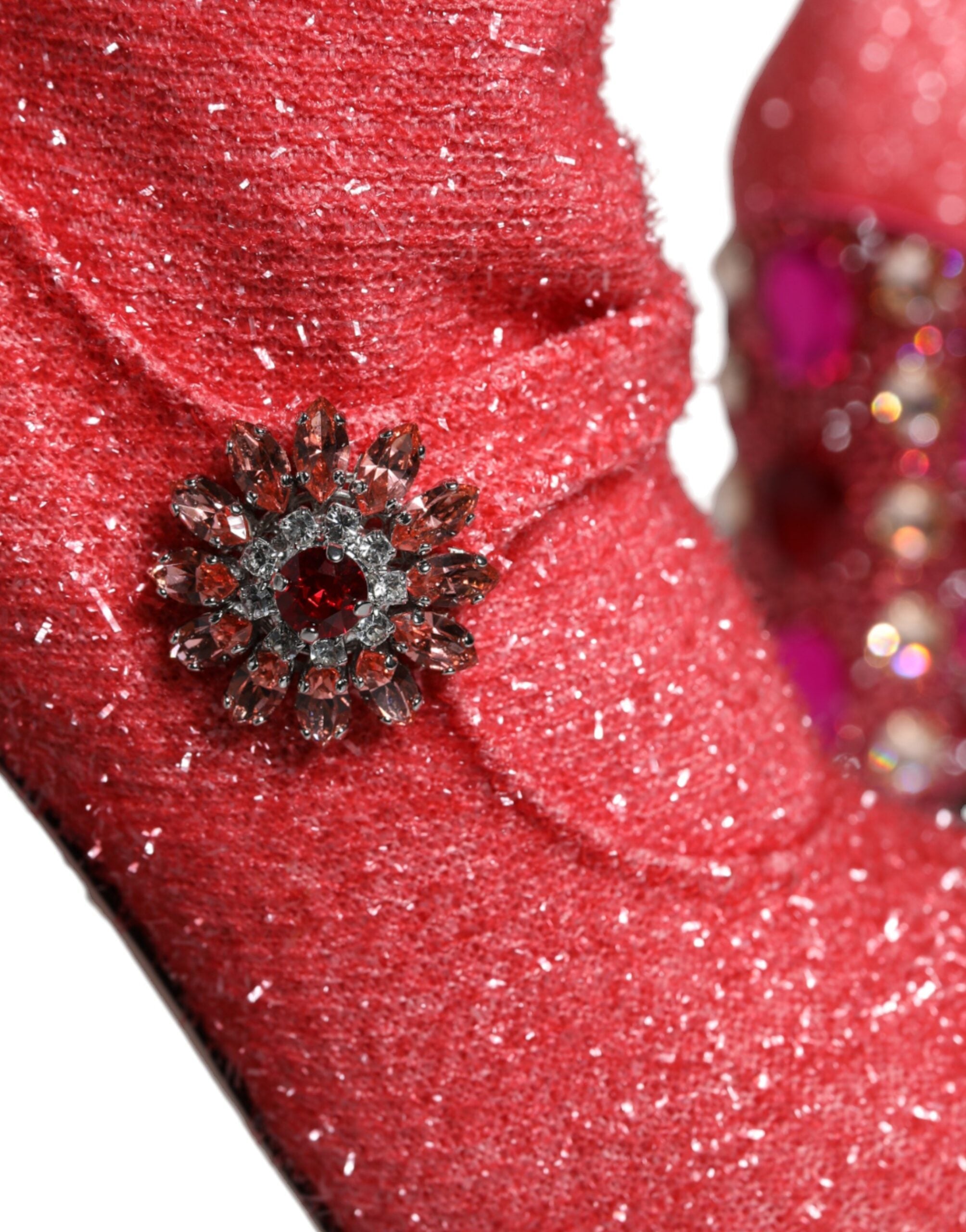 Обувки Dolce & Gabbana Pink Crystal Lurex Fantasy High Boots