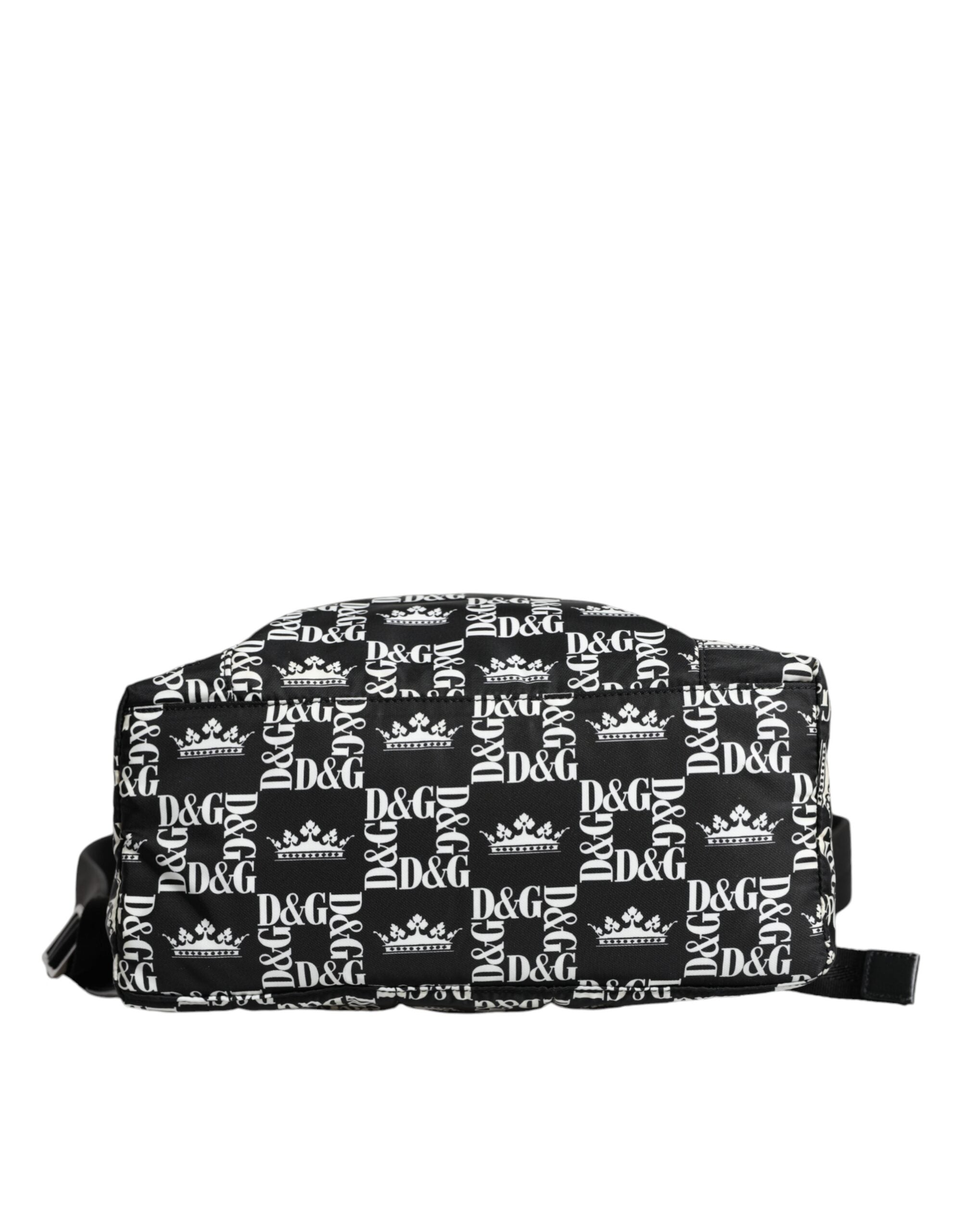 Найлонова чанта за раница Dolce & Gabbana Black White DG Crown Logo