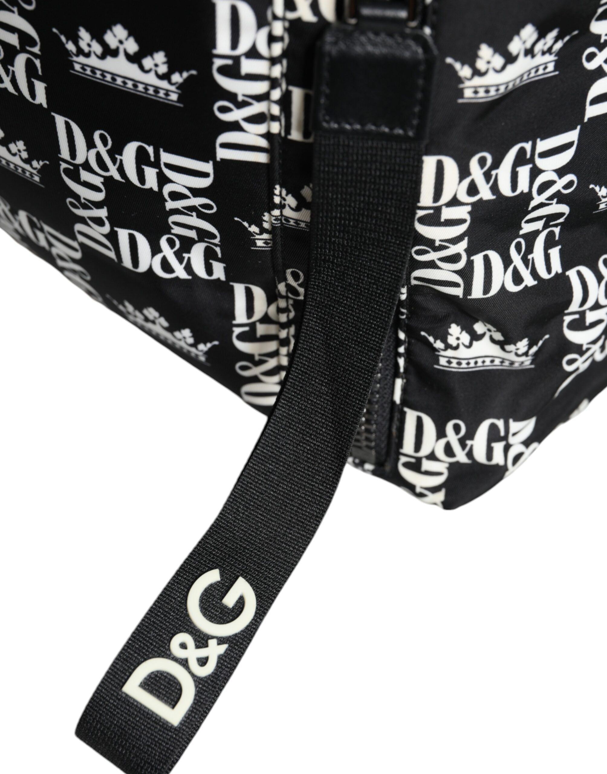 Найлонова чанта за раница Dolce & Gabbana Black White DG Crown Logo