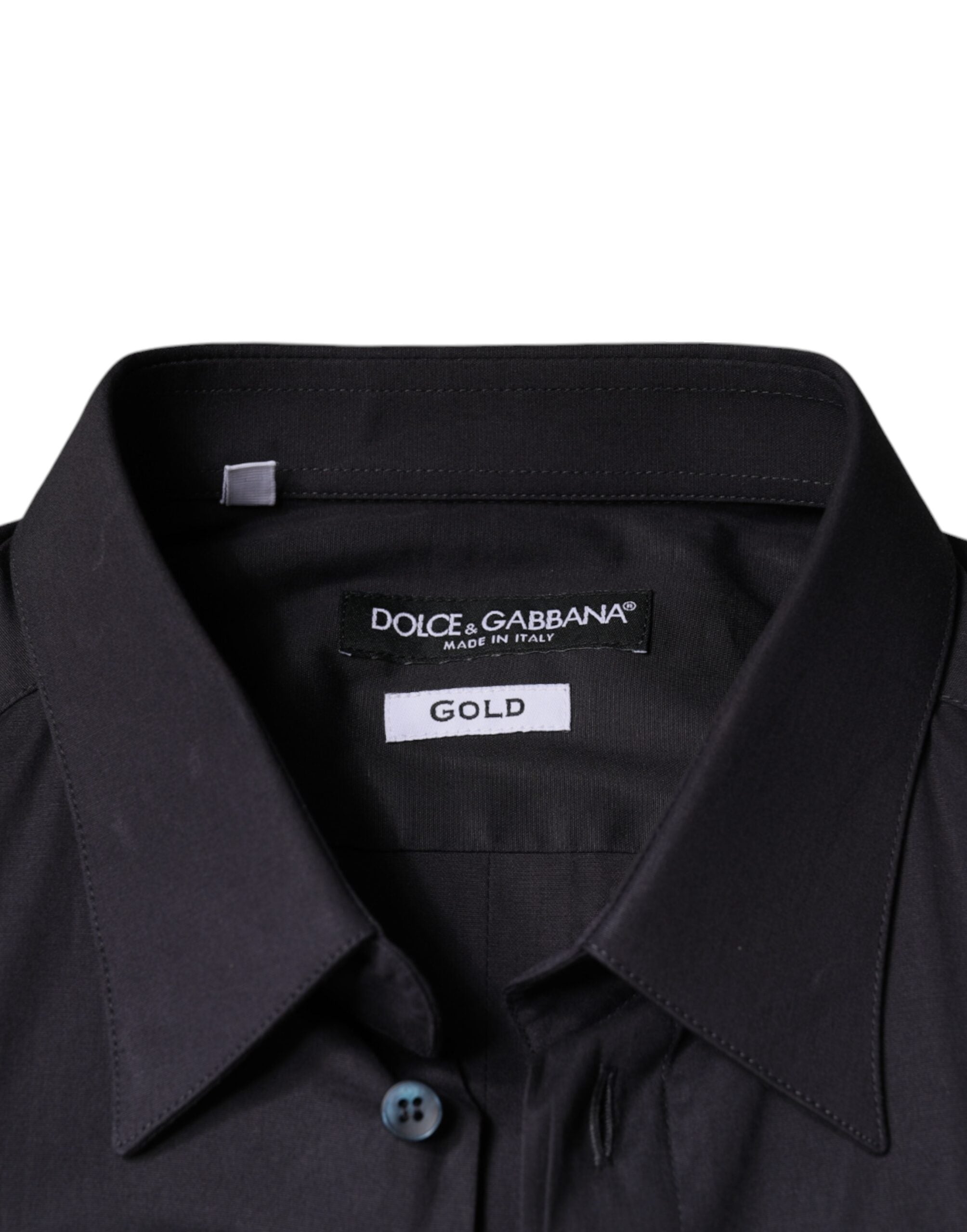 Dolce & Gabbana Черна памучна еластична рокля ЗЛАТНА Официална риза