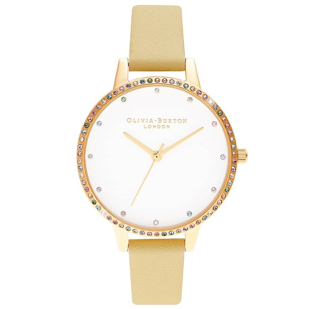 Жълт кожен часовник Olivia Burton