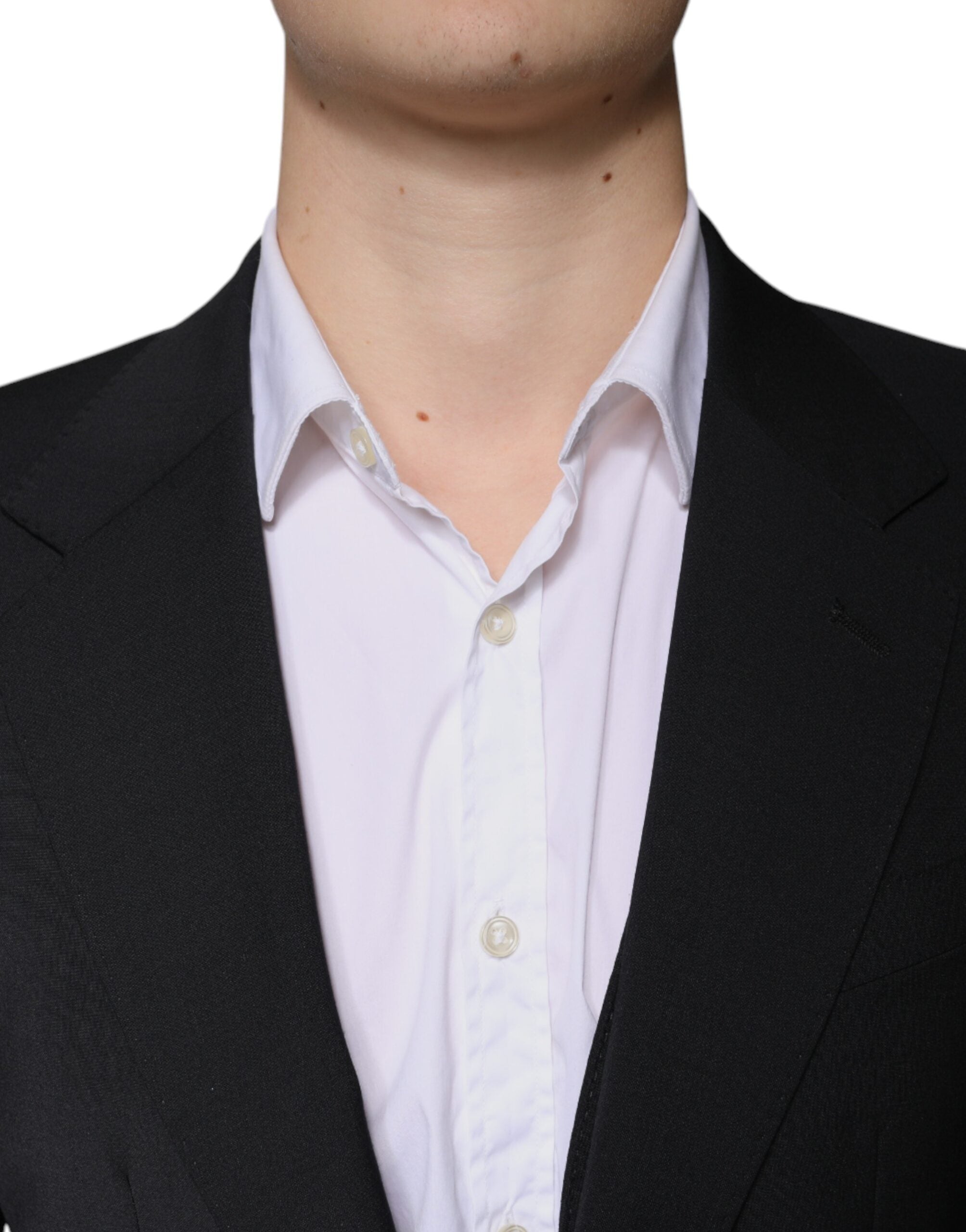 Dolce & Gabbana Черен вълнен официален мъжки костюм от 3 части Slim Fit
