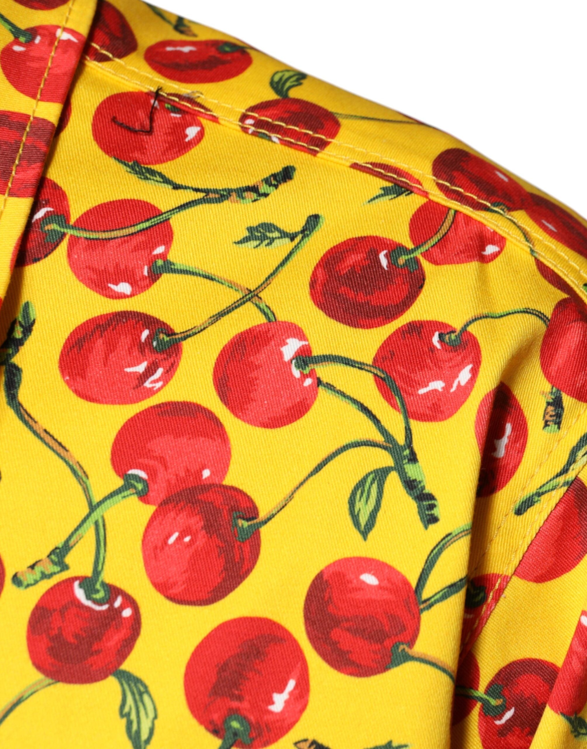 Мъжка ежедневна риза Dolce & Gabbana с жълто черешово копче