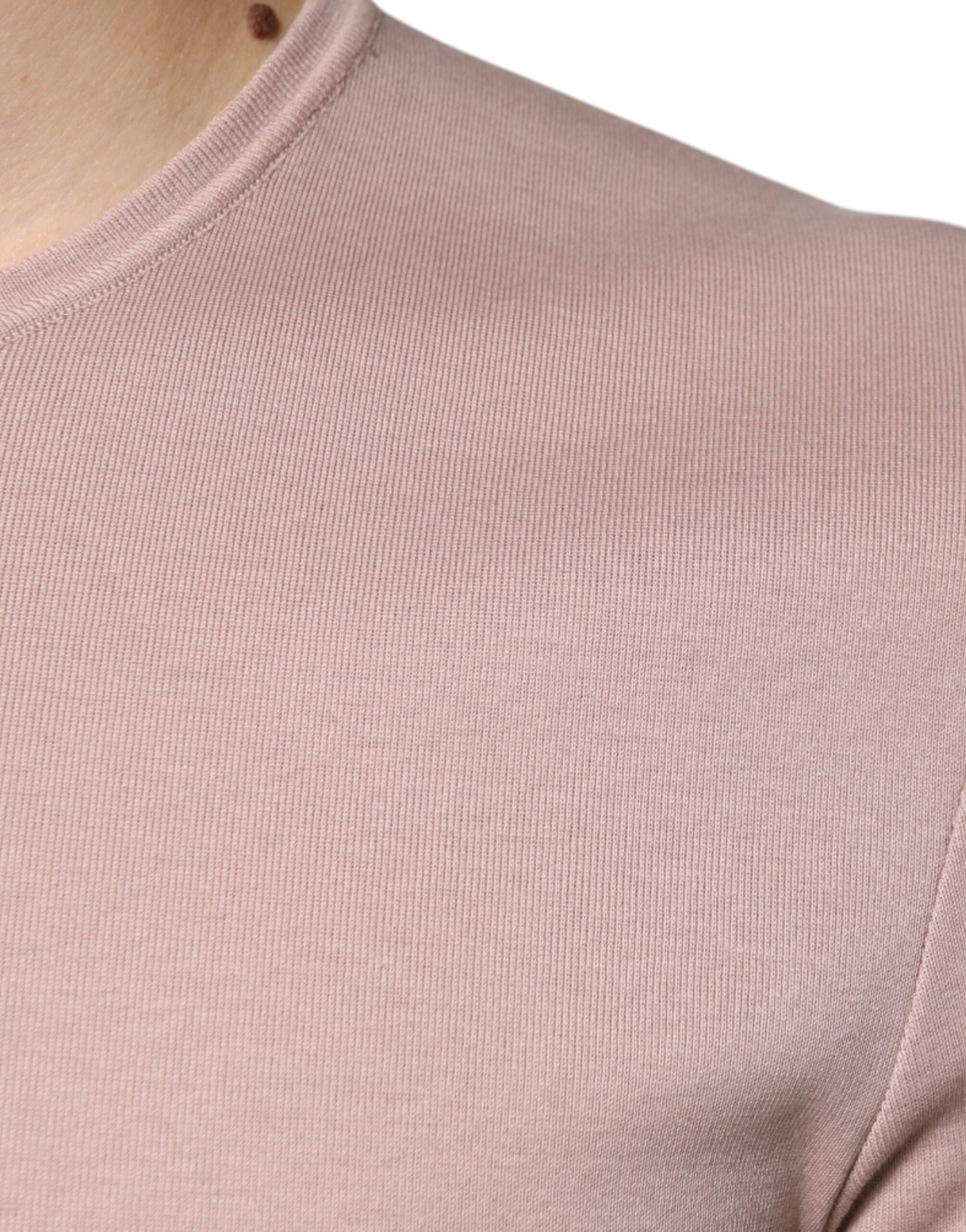 Кафява памучна тениска с къси ръкави и кръгло деколте Dolce & Gabbana