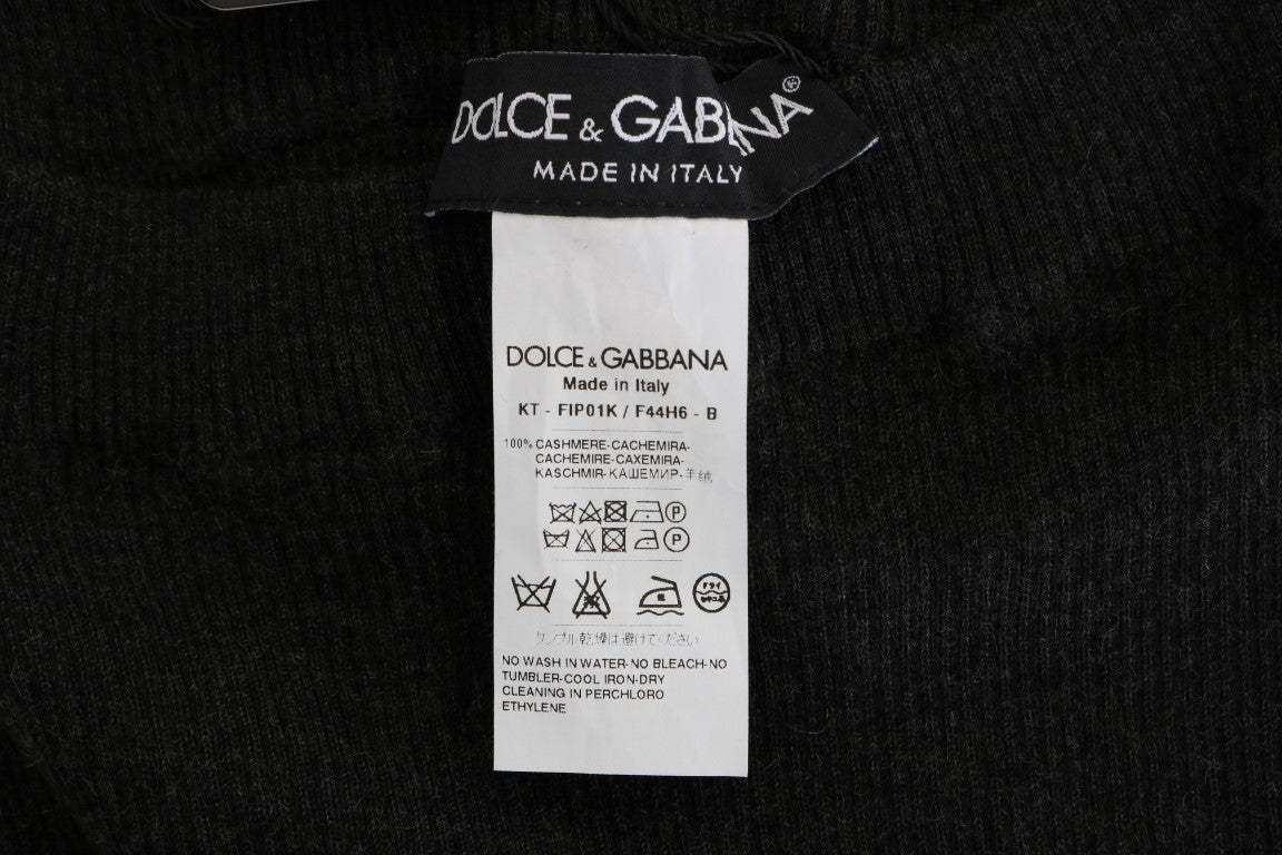 Dolce & Gabbana Елегантен сив кашмирен панталон с висока талия