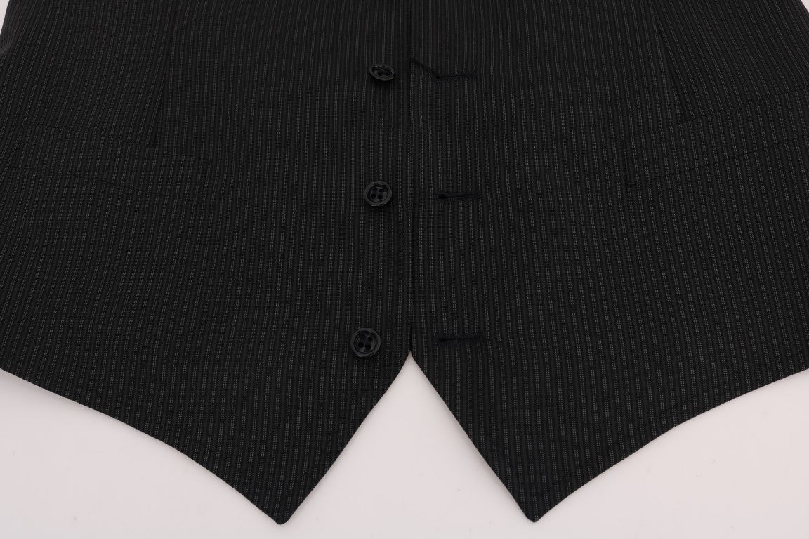 Dolce & Gabbana Елегантна жилетка от смесена вълна на сиви райета