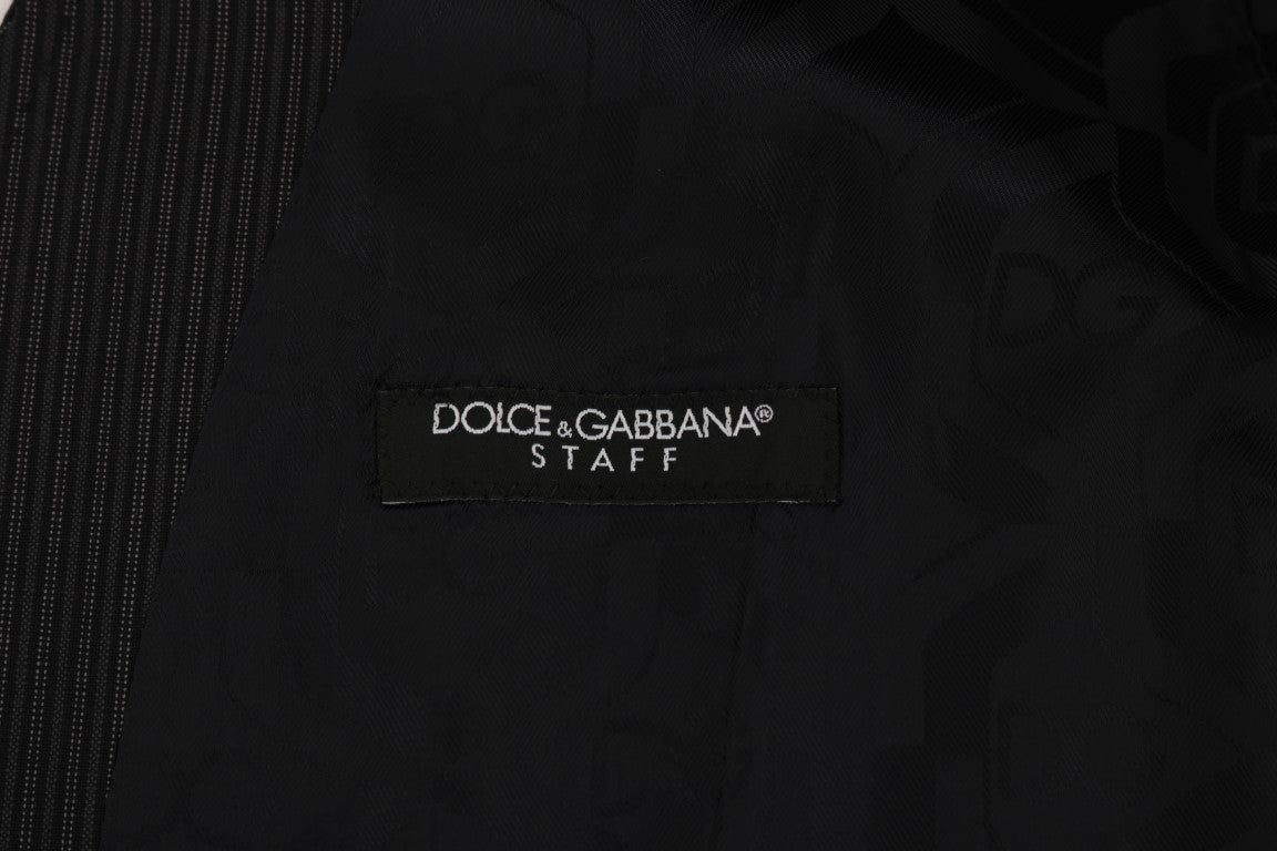 Dolce & Gabbana Елегантна жилетка от смесена вълна на сиви райета
